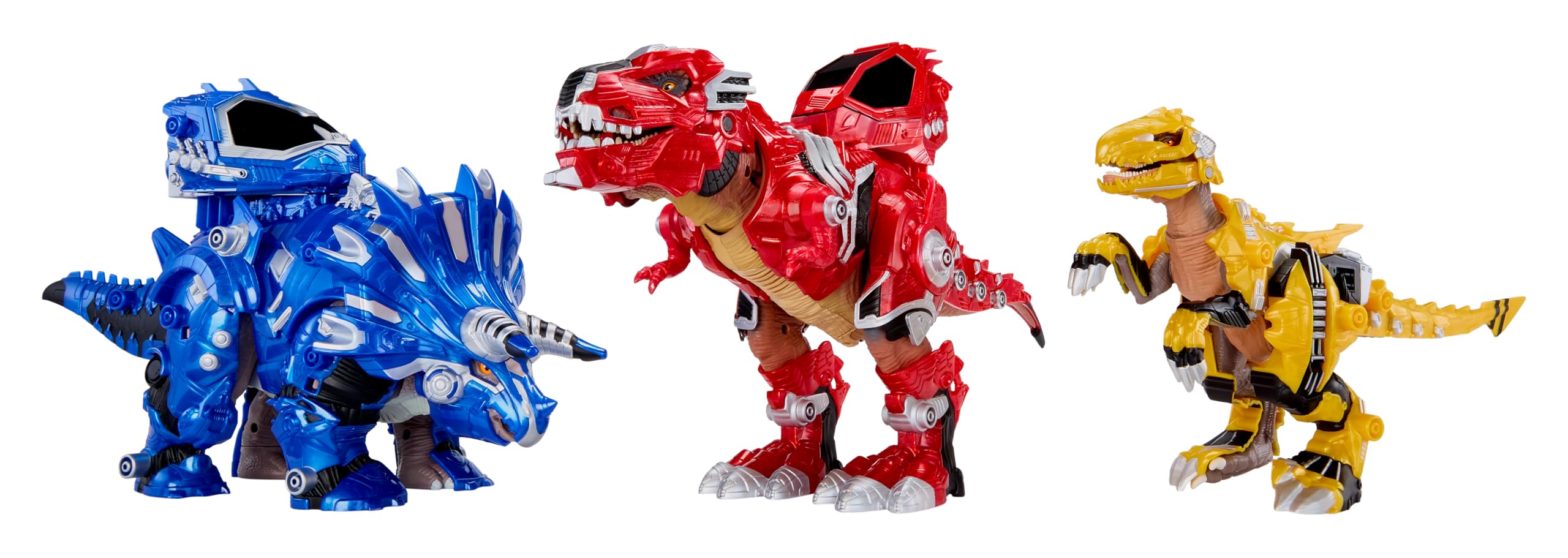 Armorsaurs Armor-Up Triceratops Dinosaur Cobalt Toy Figure with 7 Removable Armor Pieces, Tail-Triggered Chomp, Pilot Pod Compatible, 8.9" H x14.7 L, Kids, Boys, Girls, Ages 6+ - Image 9