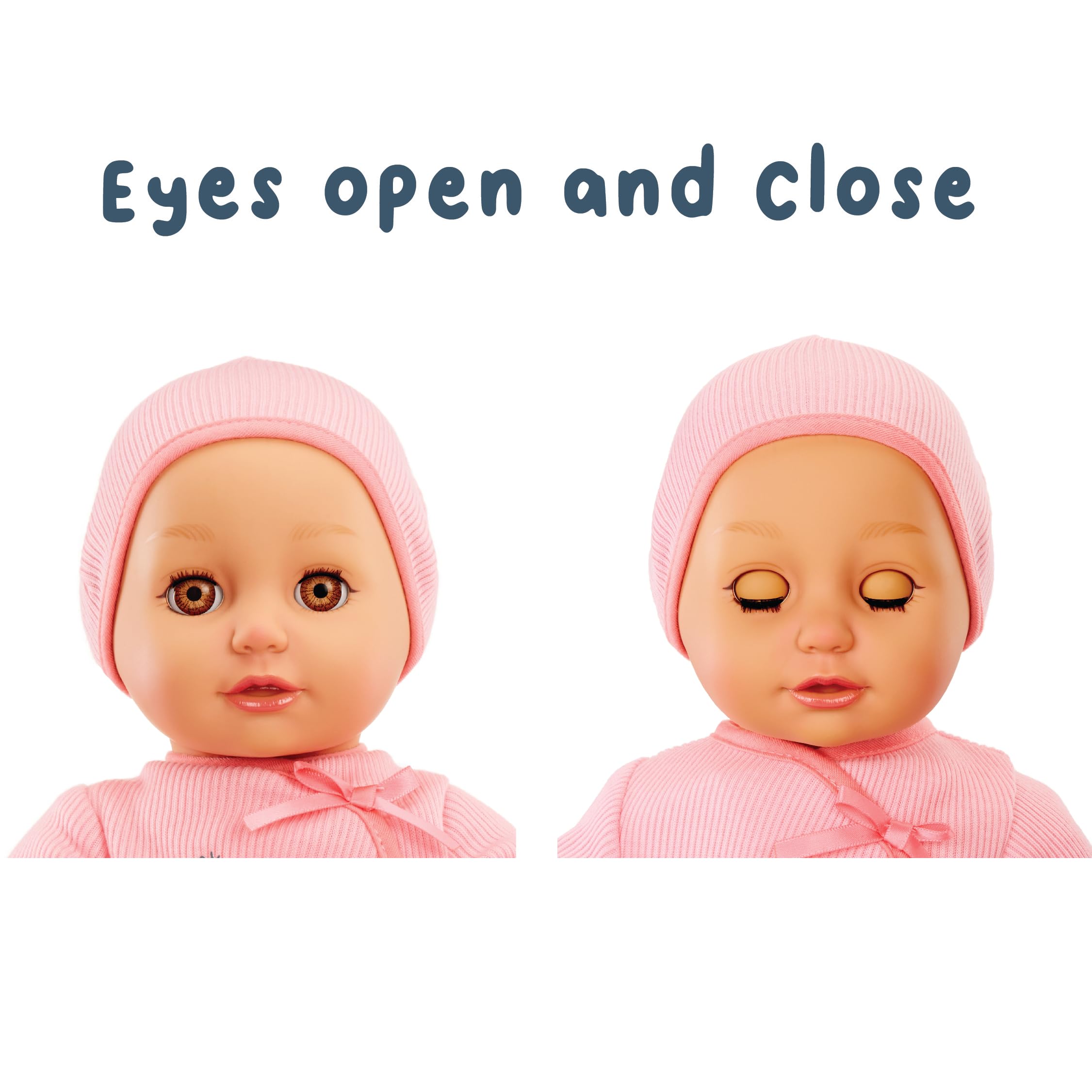 Baby Born My First Baby Ava - Light Brown Eyes: Realistic Soft-Bodied Doll for Kids Ages 1 & Up, Eyes Open & Close, Doll with Bottle - Image 3