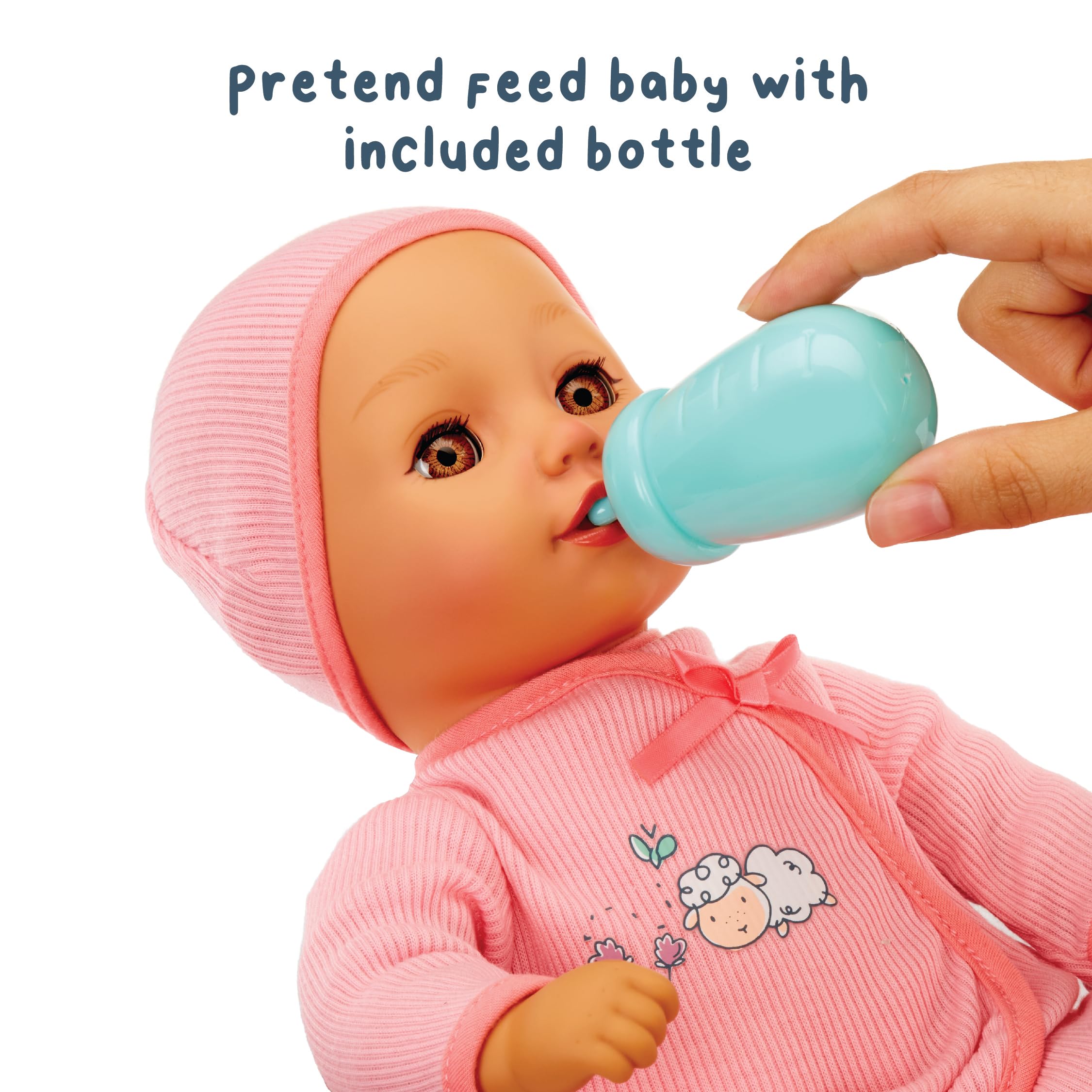 Baby Born My First Baby Ava - Light Brown Eyes: Realistic Soft-Bodied Doll for Kids Ages 1 & Up, Eyes Open & Close, Doll with Bottle - Image 4