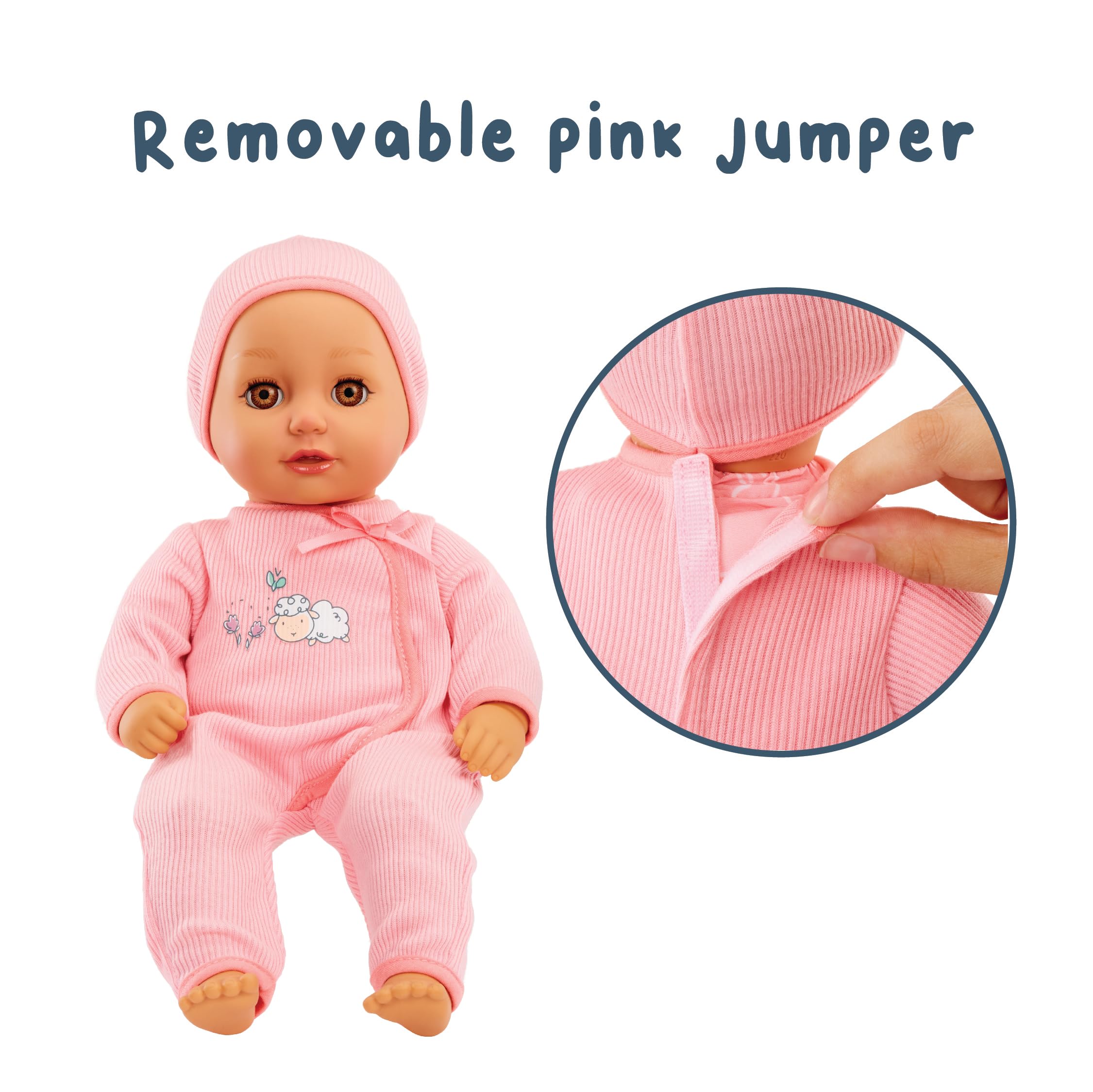 Baby Born My First Baby Ava - Light Brown Eyes: Realistic Soft-Bodied Doll for Kids Ages 1 & Up, Eyes Open & Close, Doll with Bottle - Image 5