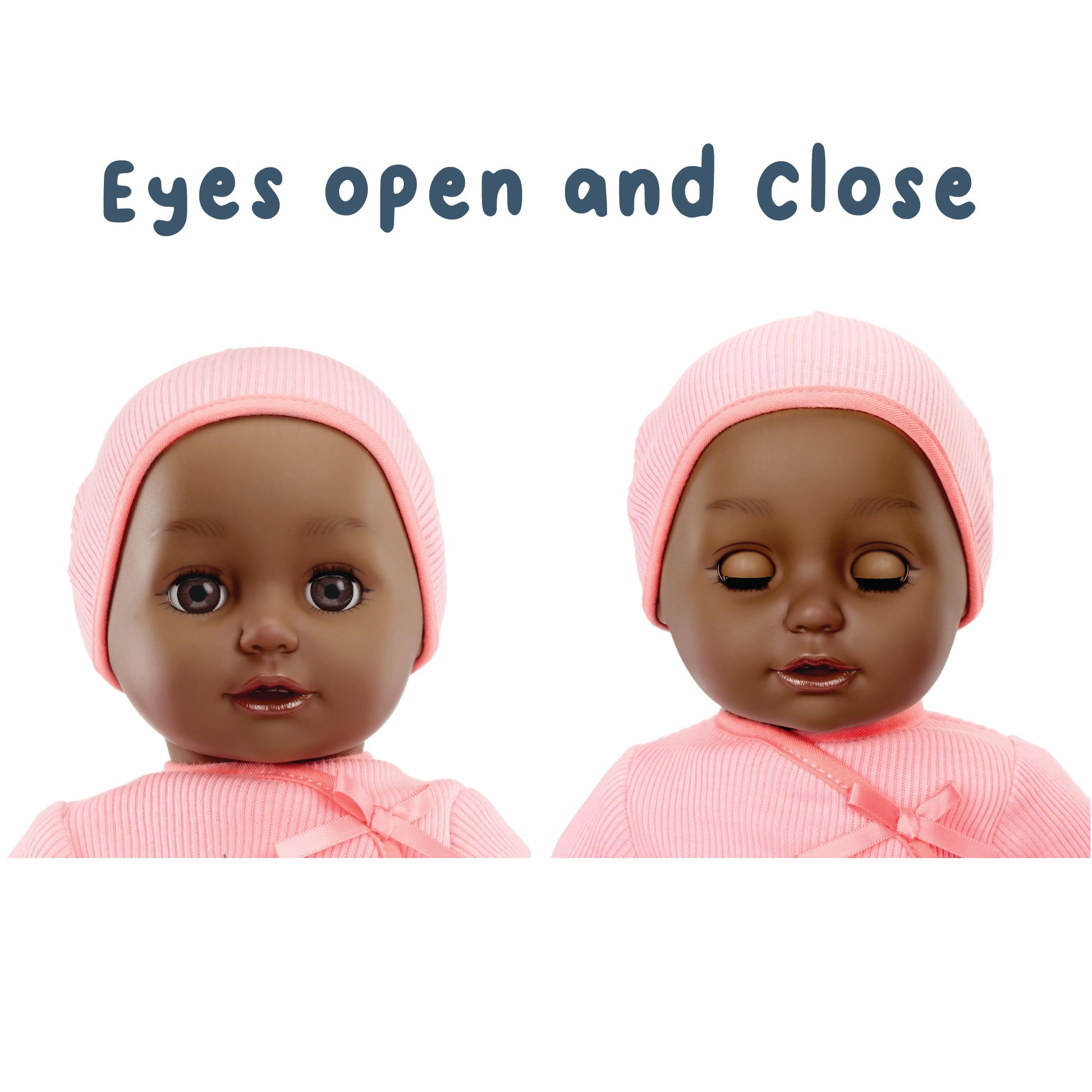 Baby Born My First Baby Harper - Dark Brown Eyes: Realistic Soft-Bodied Doll for Kids Ages 1 & Up, Eyes Open & Close, Doll with Bottle, 14 inch - Image 3