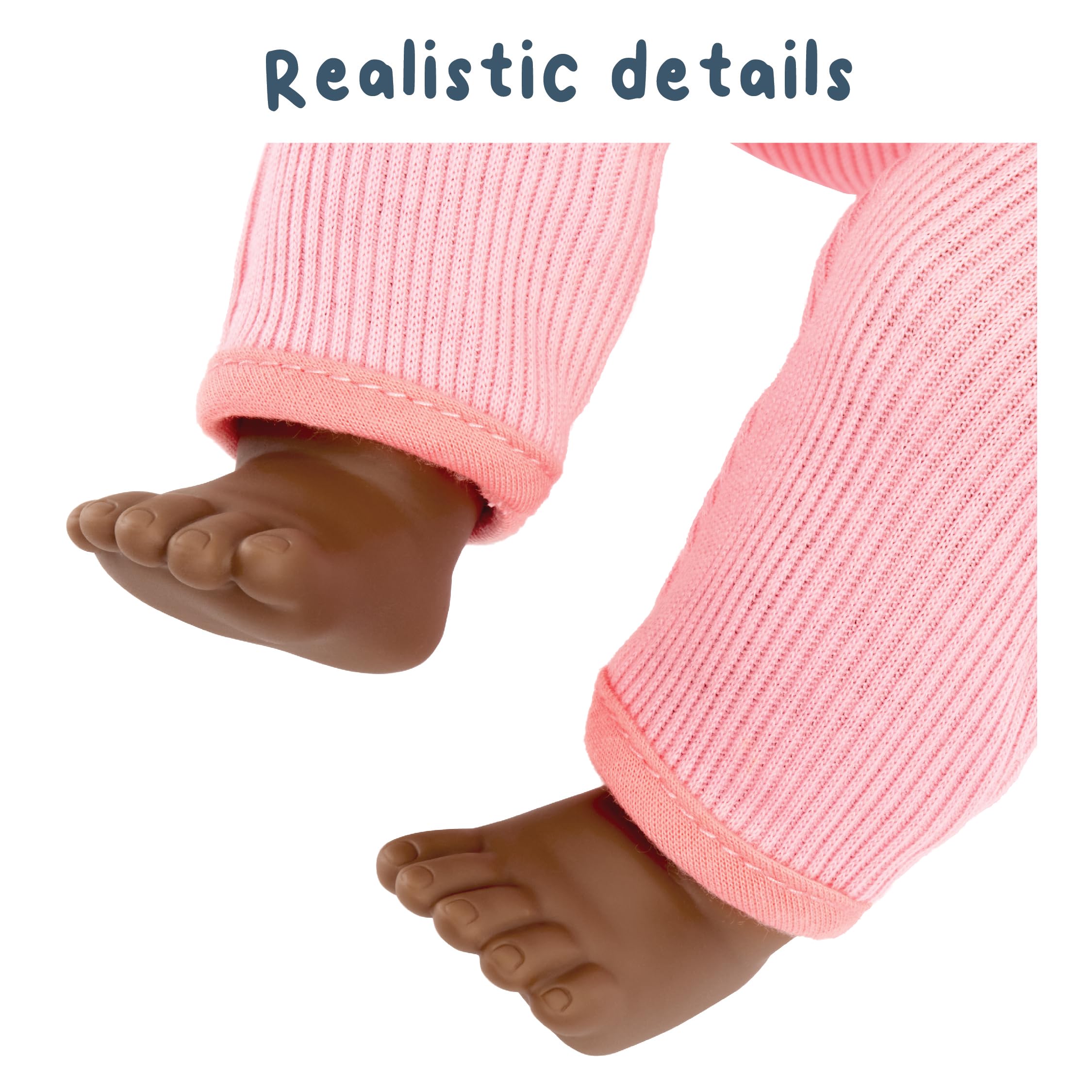 Baby Born My First Baby Harper - Dark Brown Eyes: Realistic Soft-Bodied Doll for Kids Ages 1 & Up, Eyes Open & Close, Doll with Bottle, 14 inch - Image 6