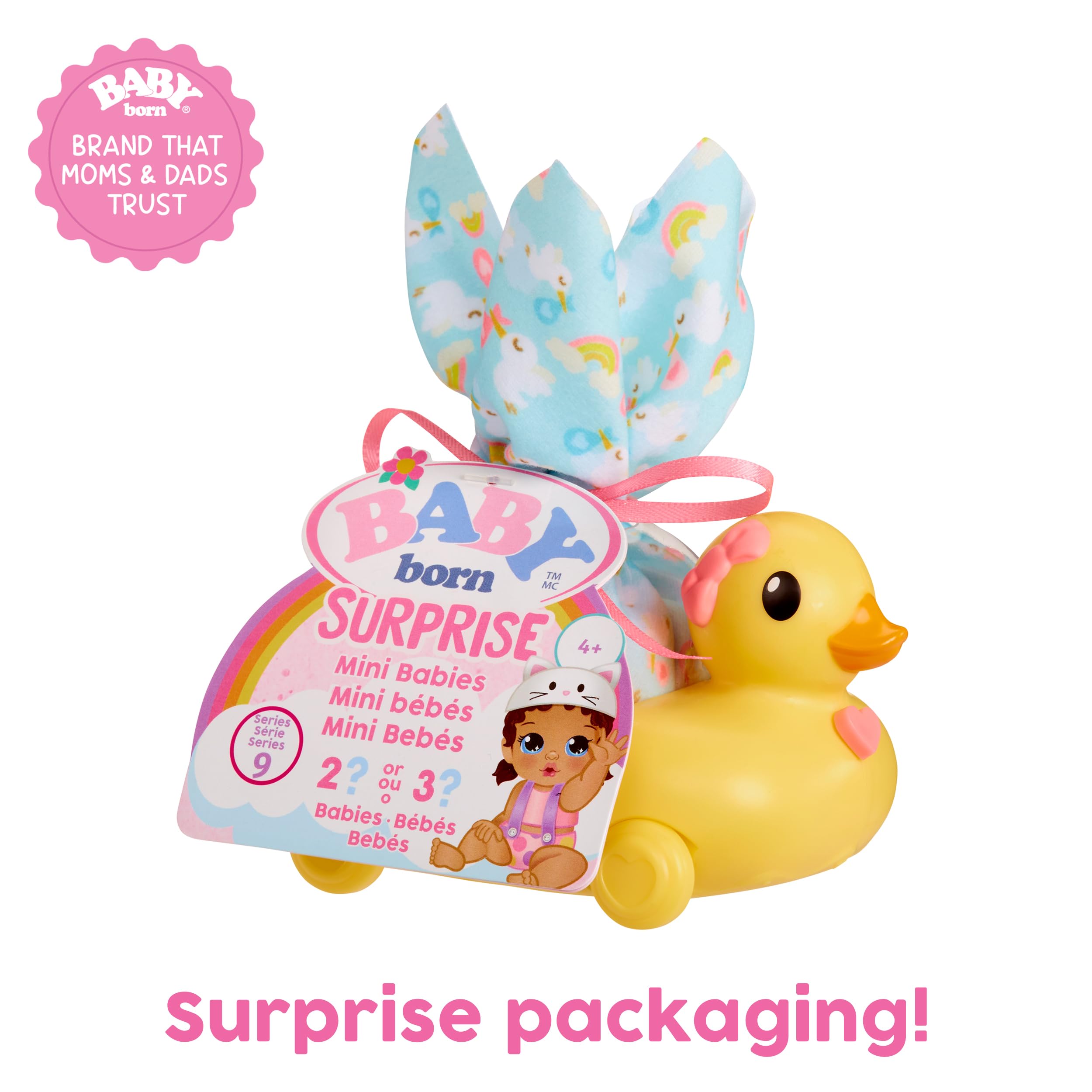 Baby Born Surprise Mini Babies Series 9 - Unwrap Surprise Twins or Triplets, Food & Activity-Themed Collectible Baby Dolls, Includes Soft Swaddle, Ducky Pull Toy, for Kids Ages 4 & Up - Image 6