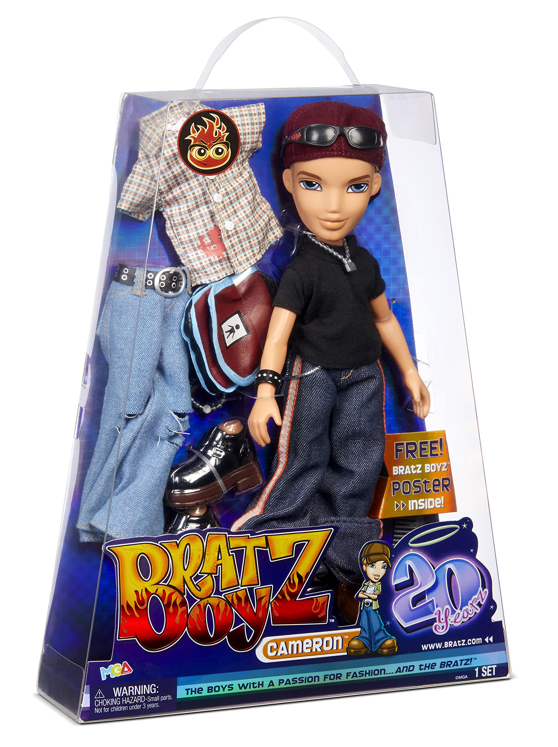 Bratz 20 Yearz Special Anniversary Edition Original Boy Fashion Cameron with Accessories and Holographic Poster | Collectible Doll | for Collector Adults and Kids of All Ages - Image 6
