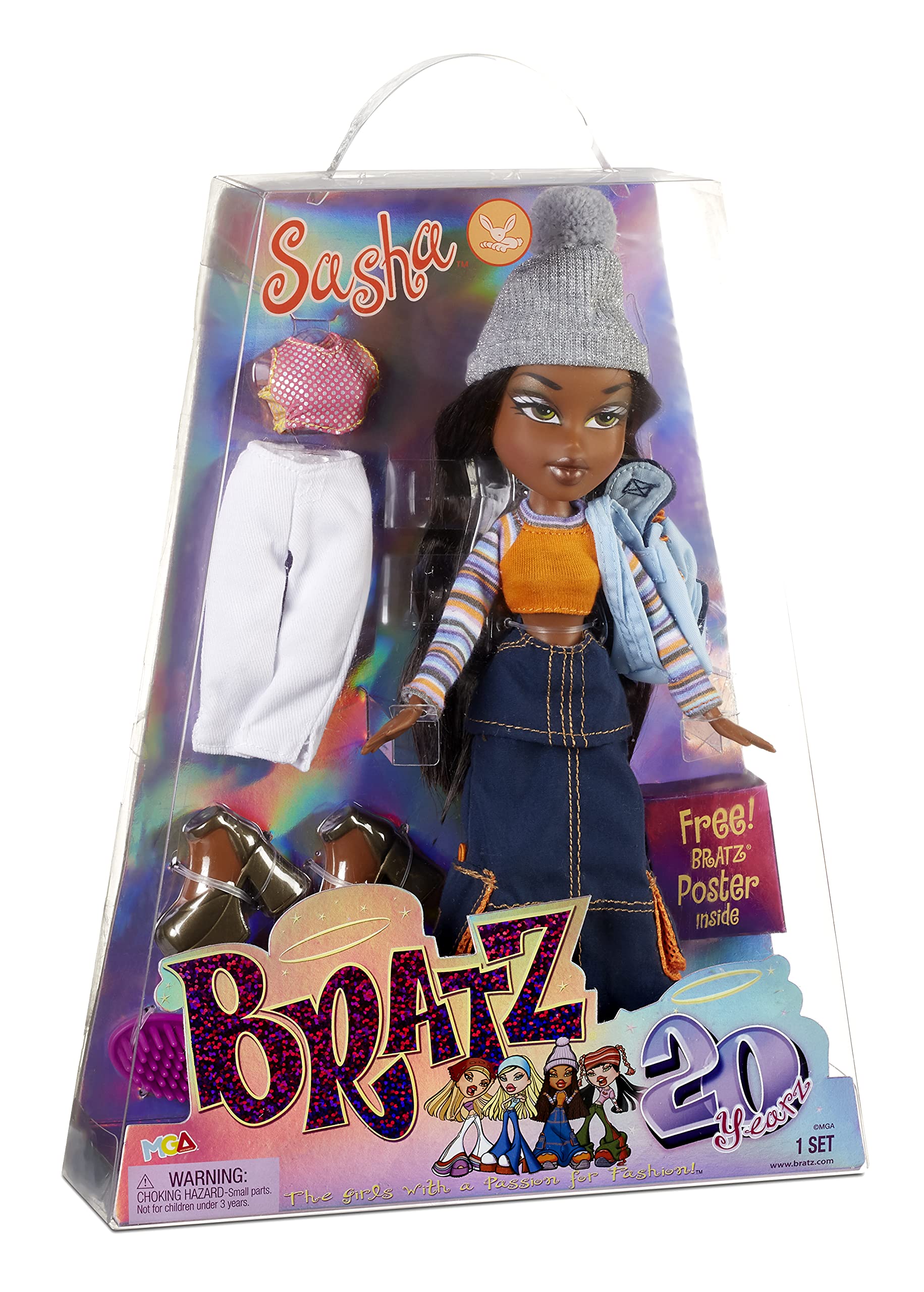 Bratz 20 Yearz Special Anniversary Edition Original Fashion Doll Sasha with Accessories and Holographic Poster | Collectible Doll | for Collector Adults and Kids of All Ages - Image 6