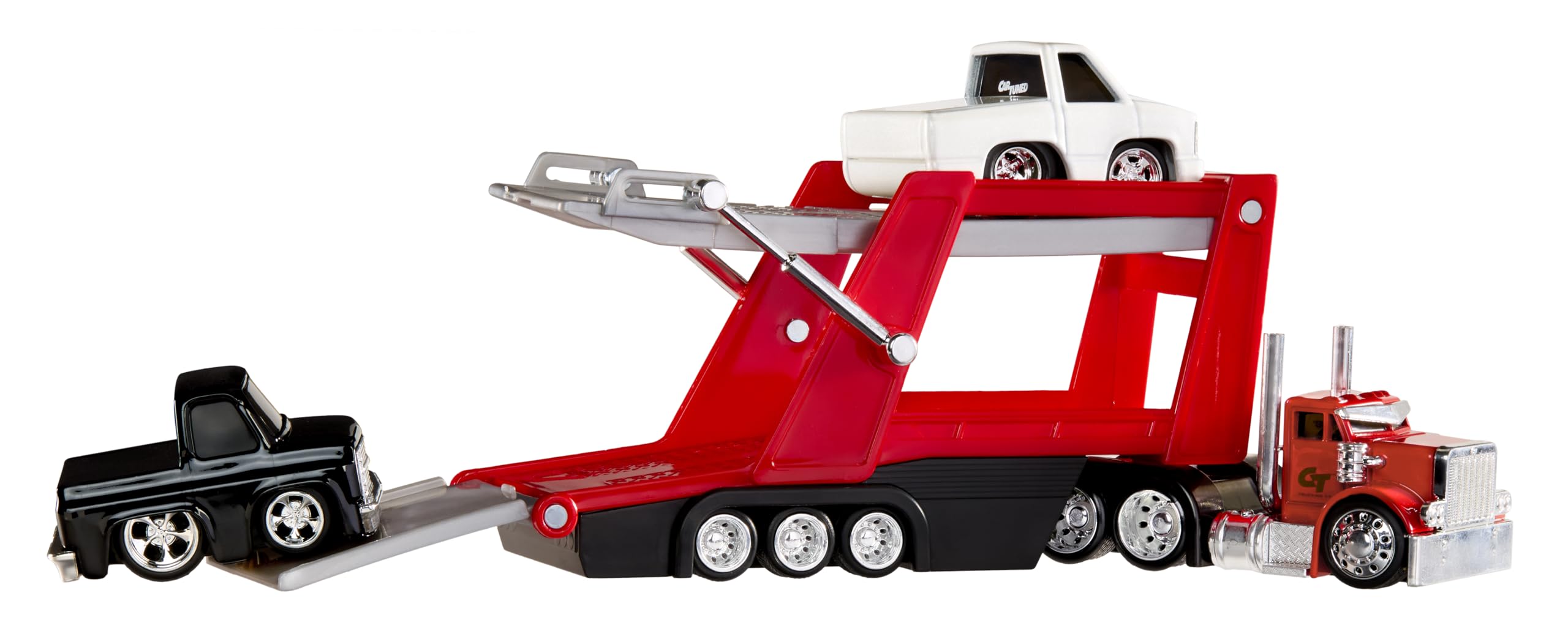 CarTuned Rig$ Car Carrier with 2 GM Cars, 87 Chevy C10 & 90 Chevy 454 SS - Image 3