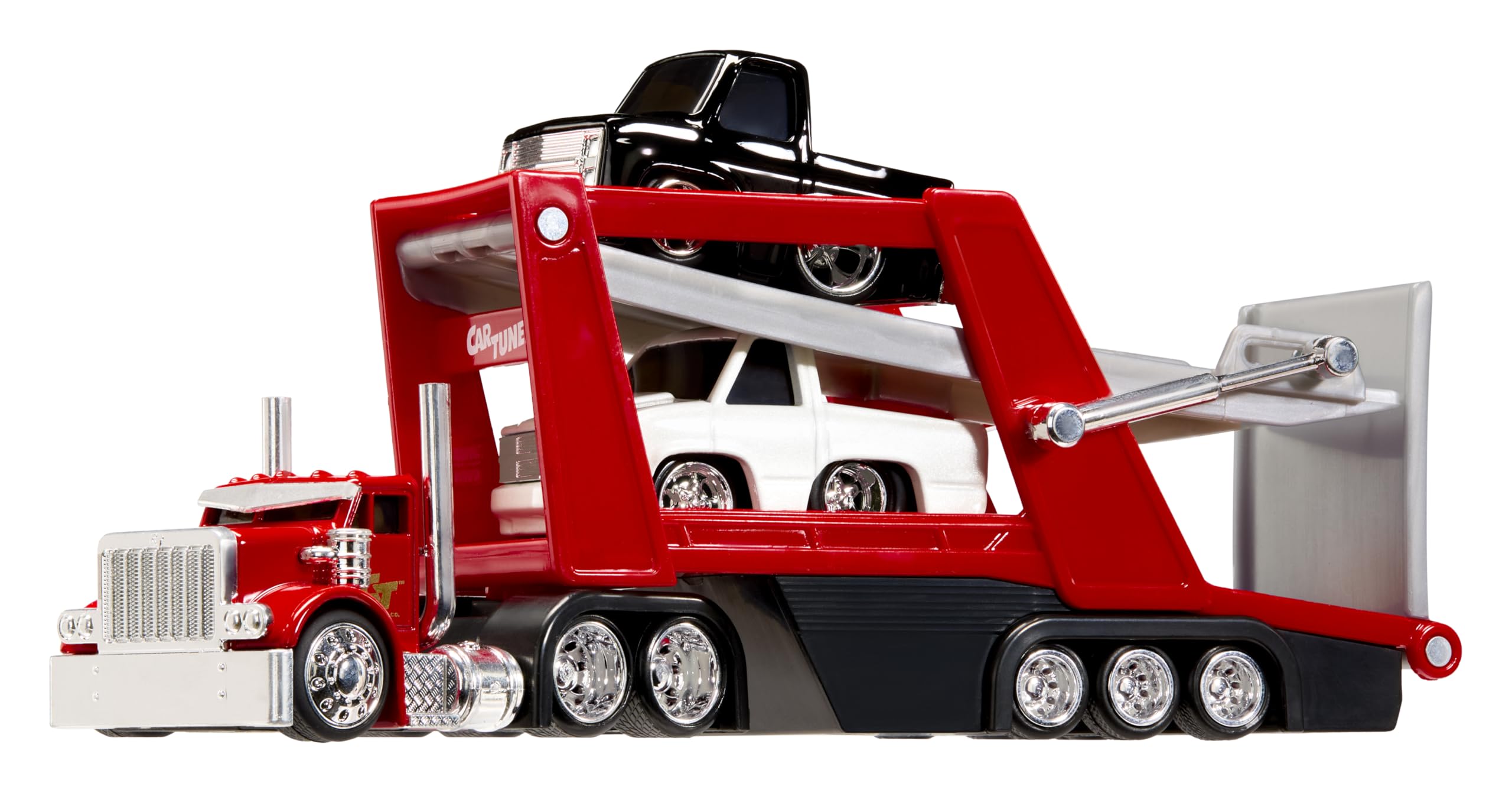 CarTuned Rig$ Car Carrier with 2 GM Cars, 87 Chevy C10 & 90 Chevy 454 SS - Image 4