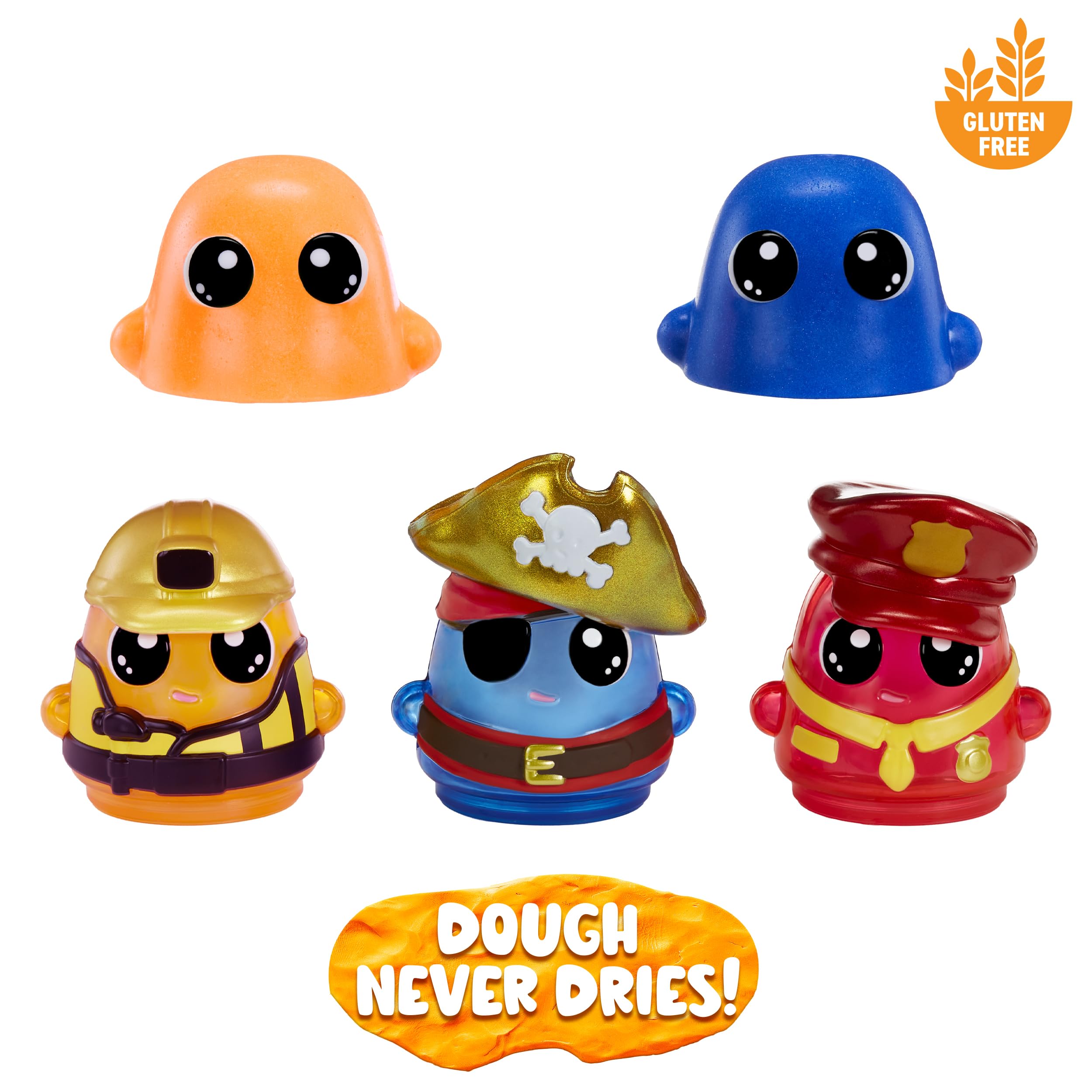 DohKins Hero Pack Characters, Builder, Pirate, Fire Chief - Dough Never Dries, Ages 2+ - Image 5