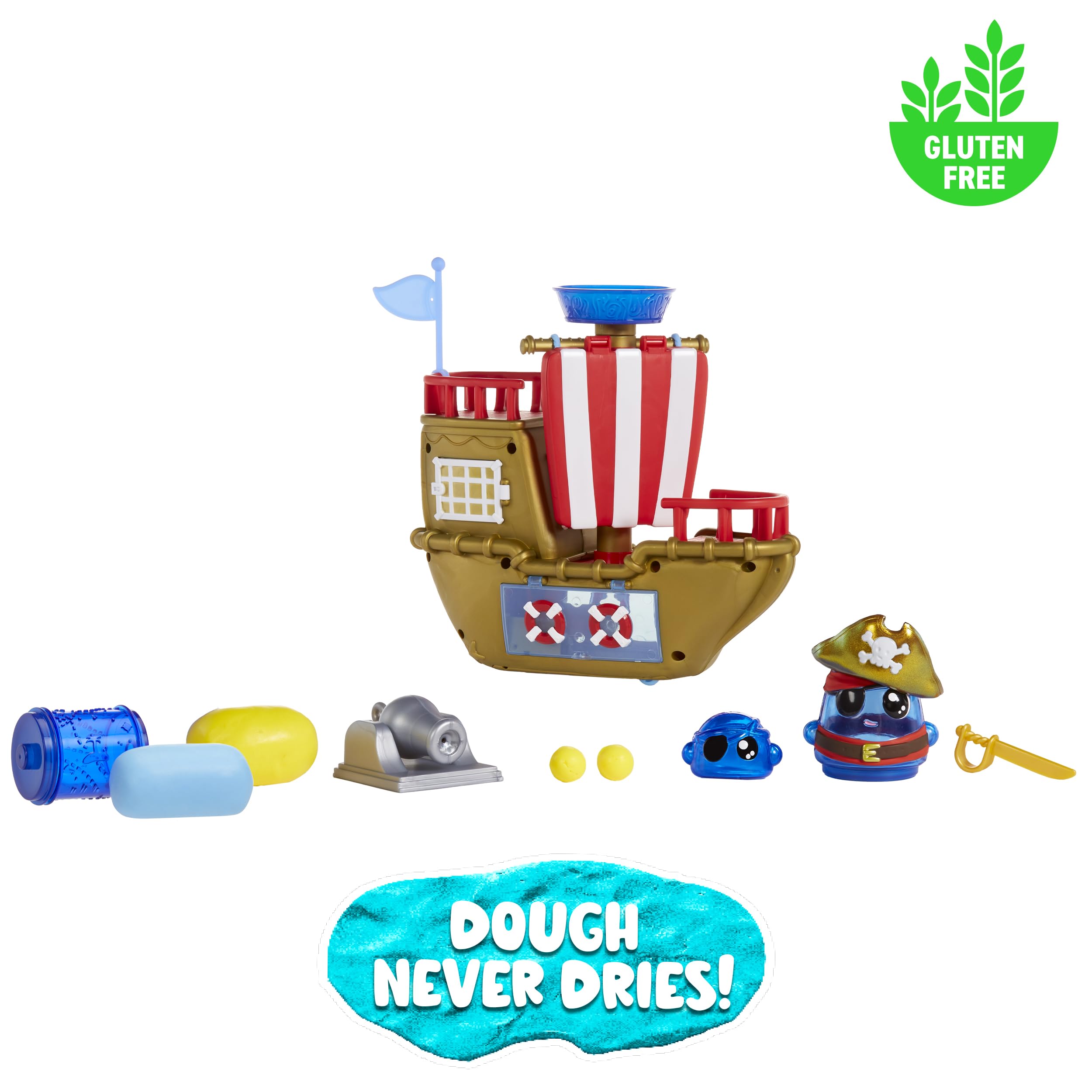 DohKins Pirate Ship Playset & Pirate - Dough Never Dries - Image 5
