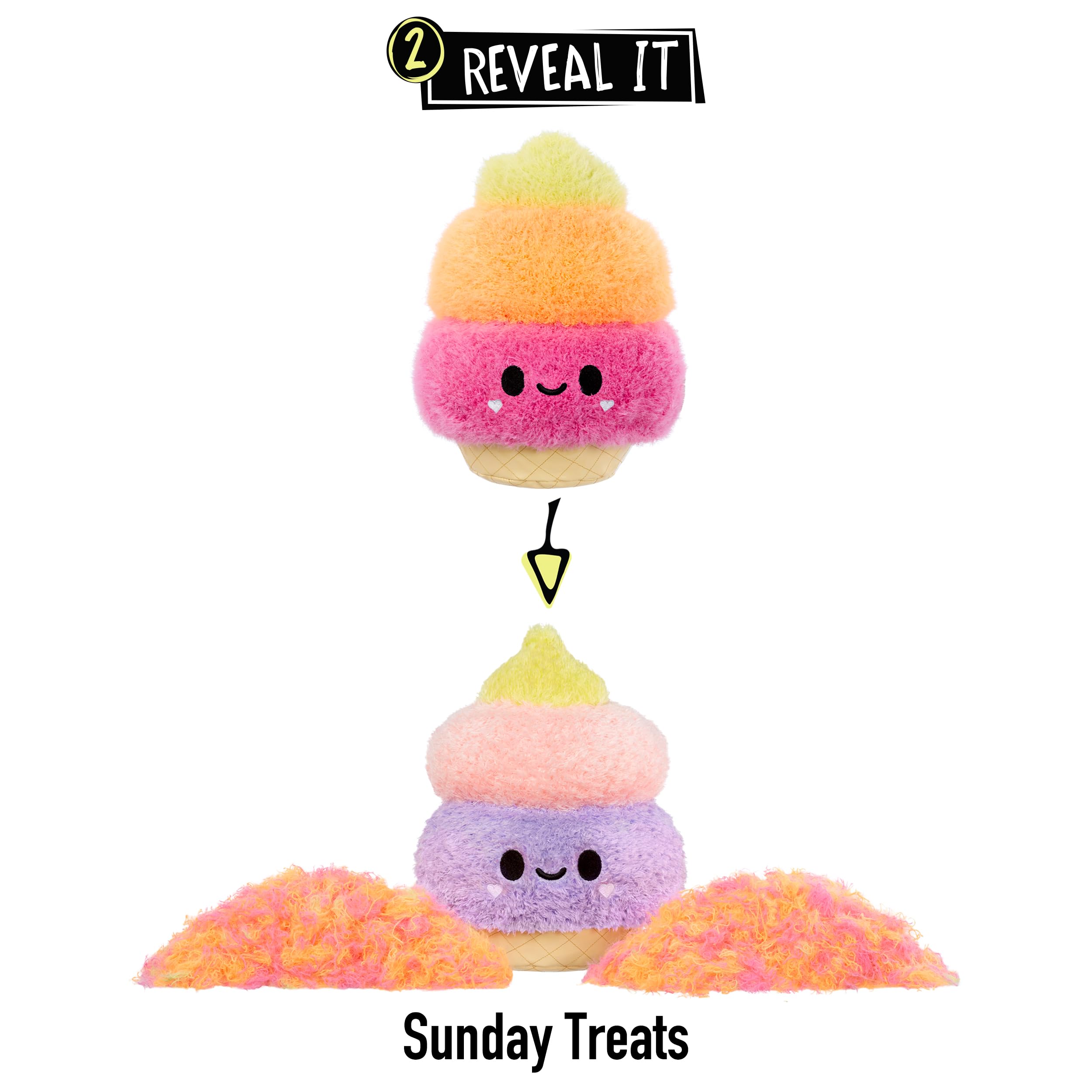 Fluffie Stuffiez Ice Cream Large Collectible Feature Plush 11" - Surprise Reveal Unboxing with Huggable ASMR Fidget DIY Fur Pulling, Ultra Soft Fluff - Image 5