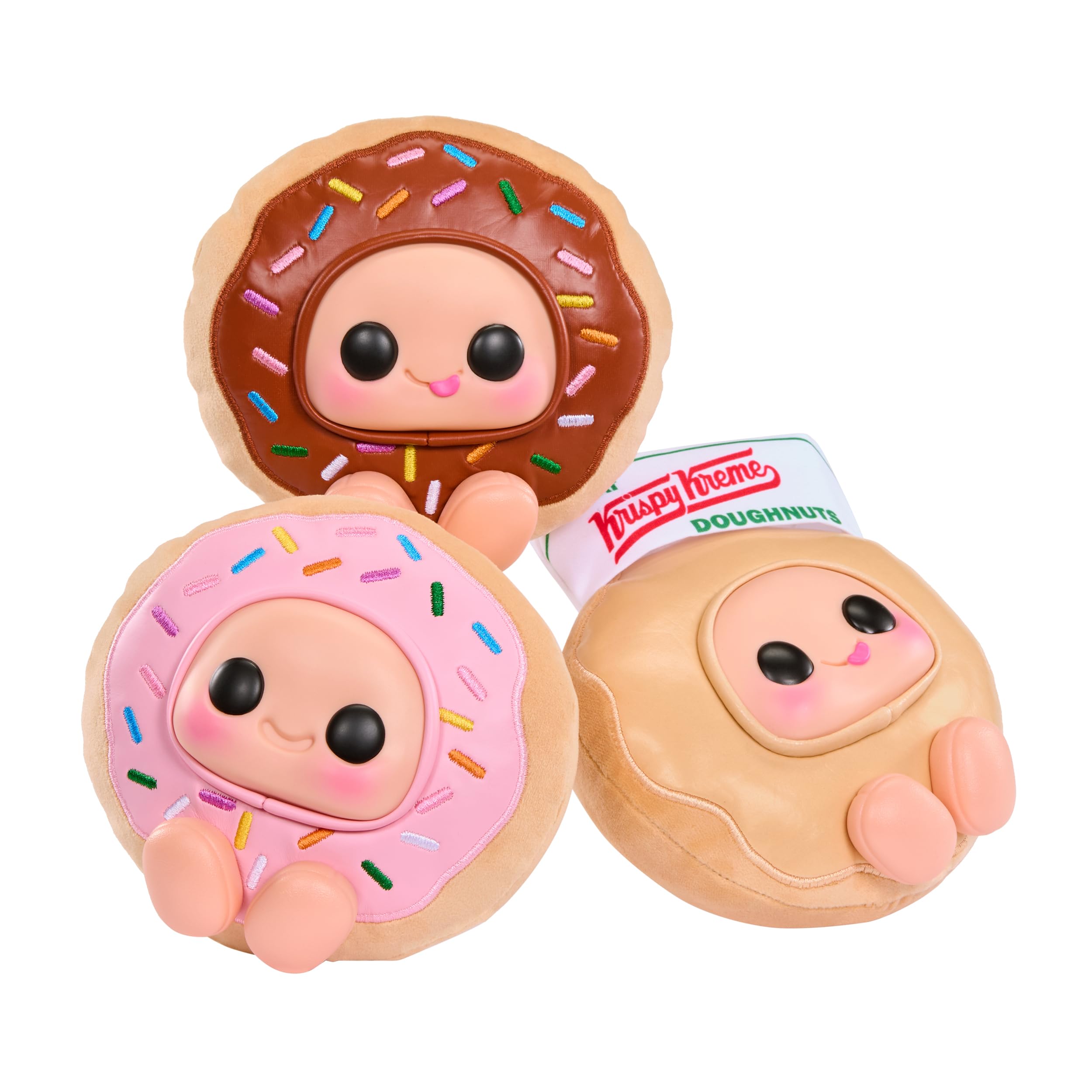 Hyojo Krispy Kreme Doughnuts Series, Blind Box Collectible Plush, Limited Edition Toy Gift for All Ages, 3 to Collect, Chocolate & Strawberry Iced, and Original Glazed with a Signature Hat - Image 9