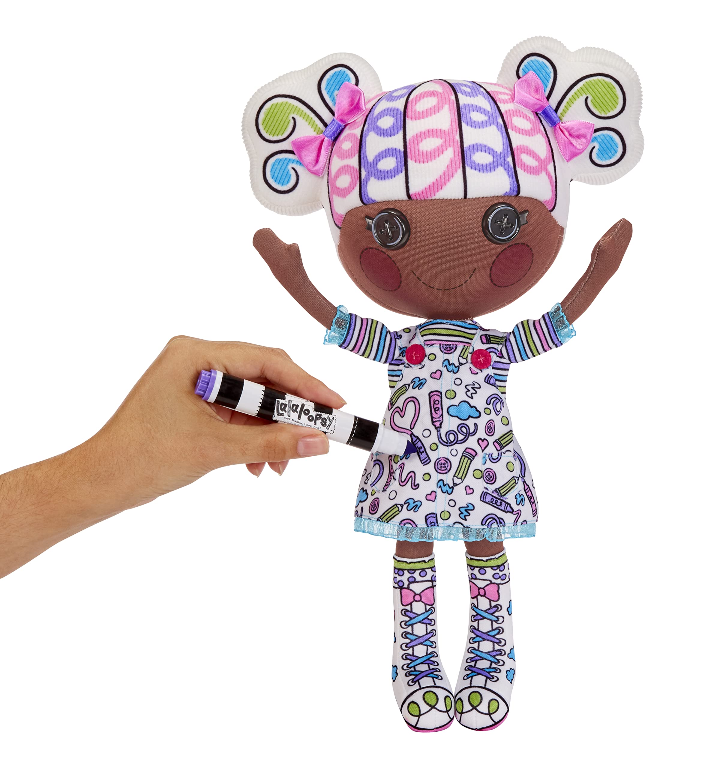 Lalaloopsy™ Color Me™ Doll - Penny Dots 'N' Blots™, 13" Artist Soft Doll + Pet Cheetah, Washable Markers, Removable Fashions, Reusable Playset, Easel & Canvases - Draw, Color, Wash & Repeat - Image 3