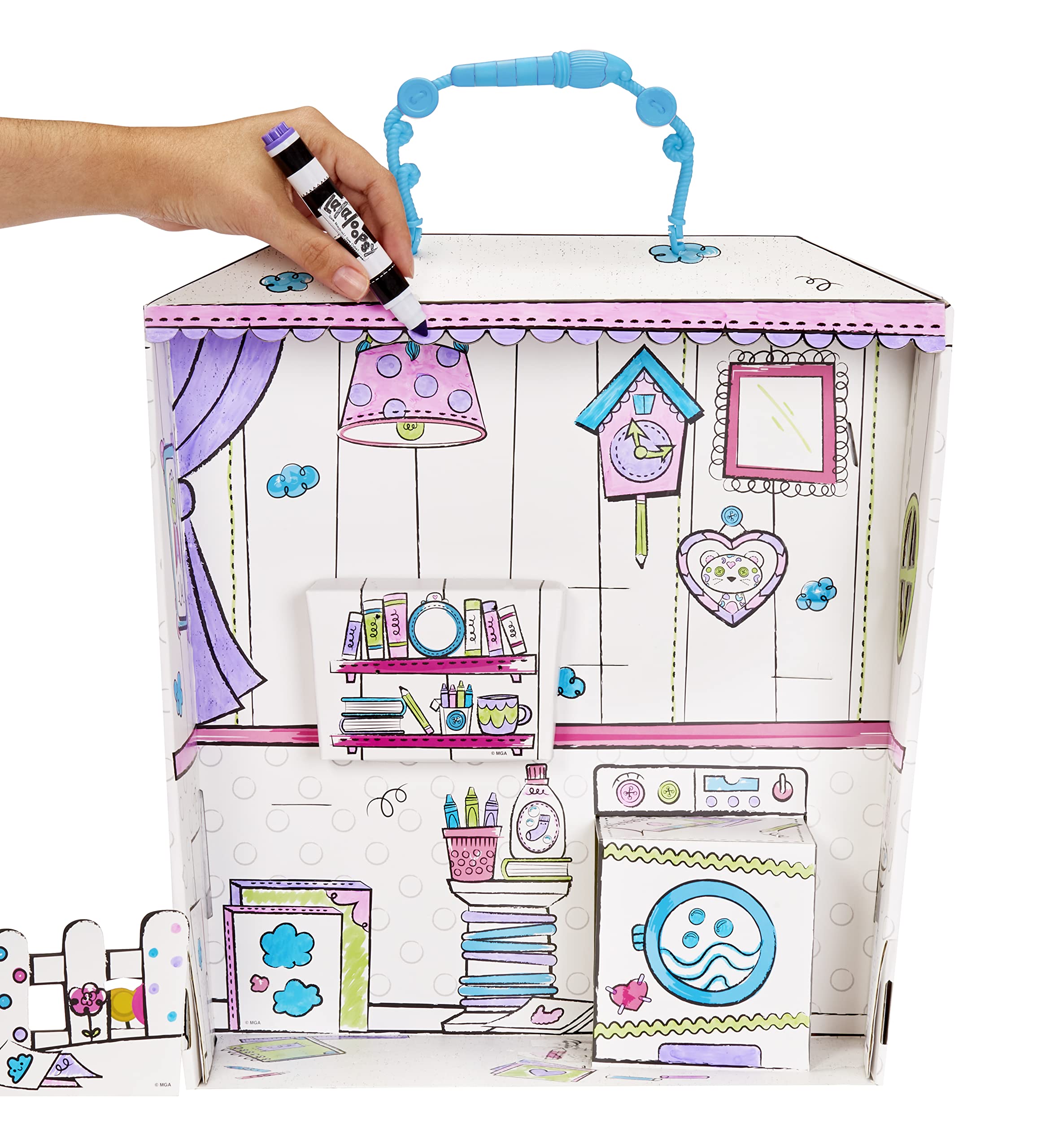 Lalaloopsy™ Color Me™ Doll - Penny Dots 'N' Blots™, 13" Artist Soft Doll + Pet Cheetah, Washable Markers, Removable Fashions, Reusable Playset, Easel & Canvases - Draw, Color, Wash & Repeat - Image 4