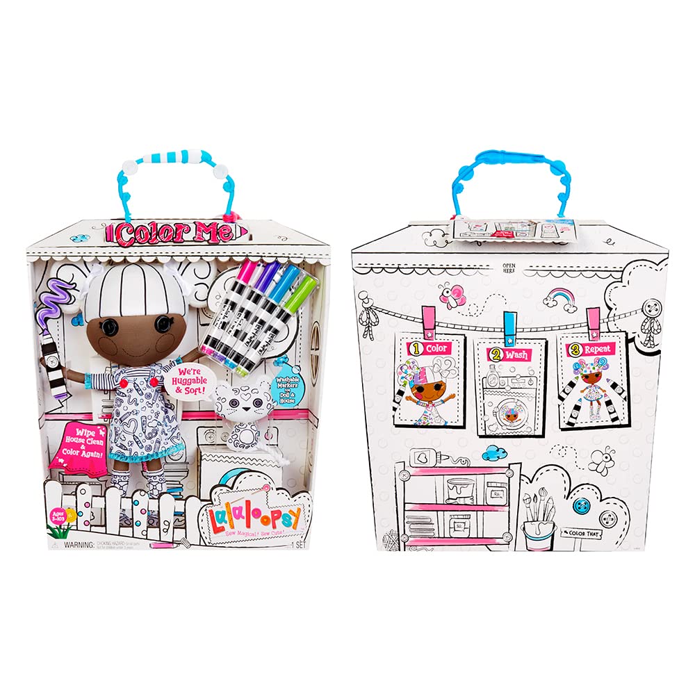 Lalaloopsy™ Color Me™ Doll - Penny Dots 'N' Blots™, 13" Artist Soft Doll + Pet Cheetah, Washable Markers, Removable Fashions, Reusable Playset, Easel & Canvases - Draw, Color, Wash & Repeat - Image 8
