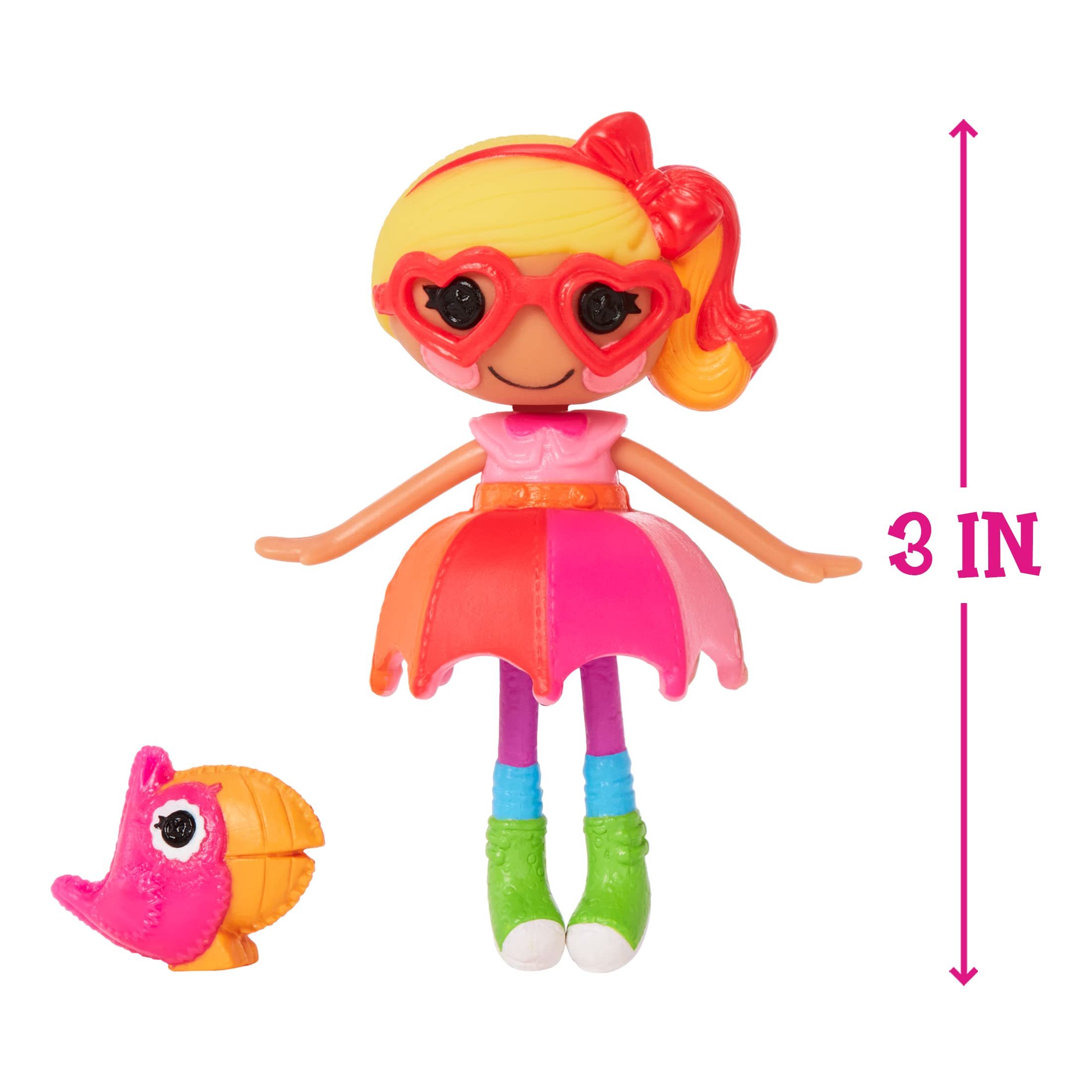 Lalaloopsy Mini Doll - April Sunsplash with Mini Pet Toucan, 3" Colorful Doll with Umbrella, Watering can & More Accessories in Reusable Package playset, for Ages 3-103,Multicolor,579083 - Image 4