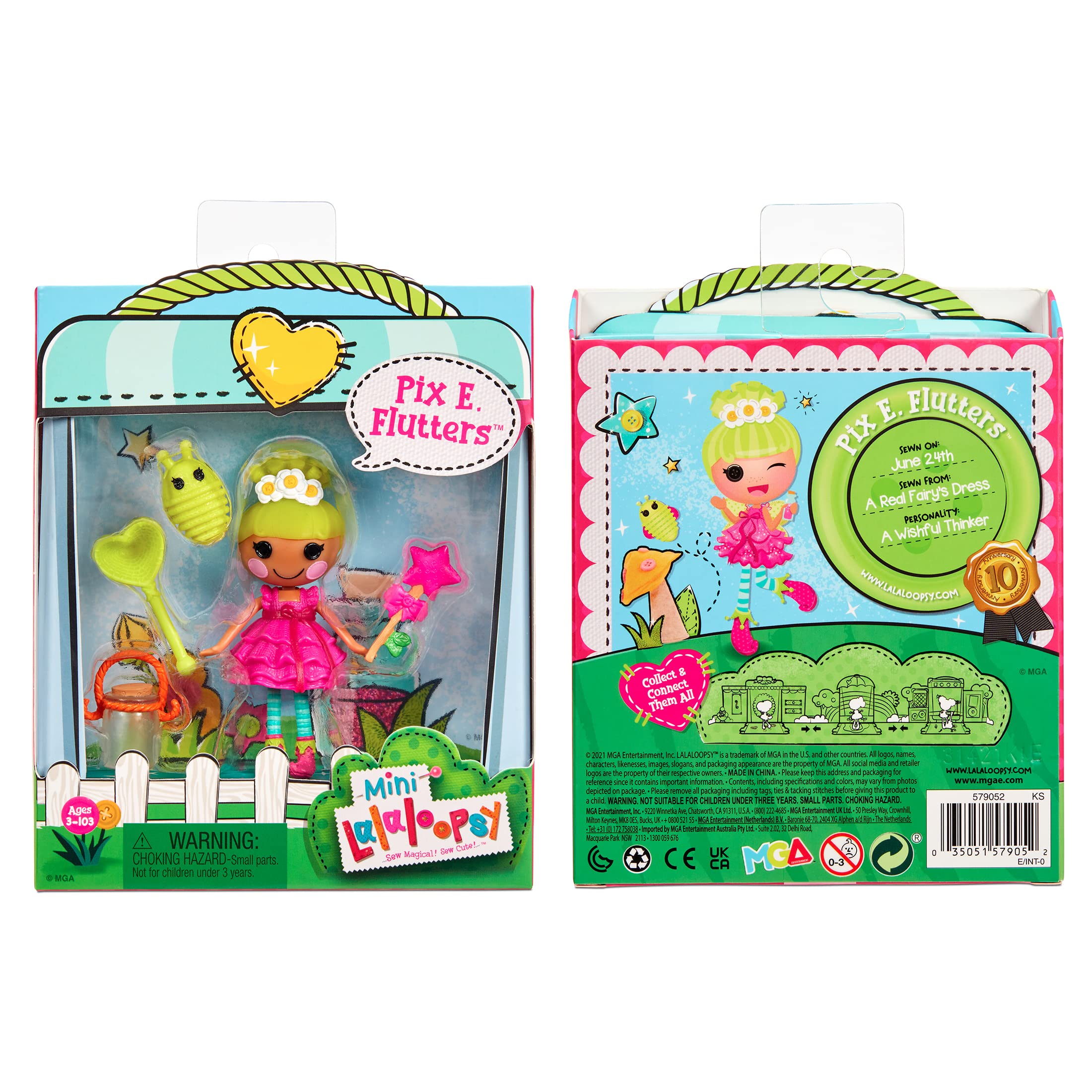 Lalaloopsy Mini Doll - Pix E. Flutters with Mini Pet Firefly, 3" Fairy Doll with Accessories, in Reusable House Package playset, for Ages 3-103,Multicolor,579052 - Image 6