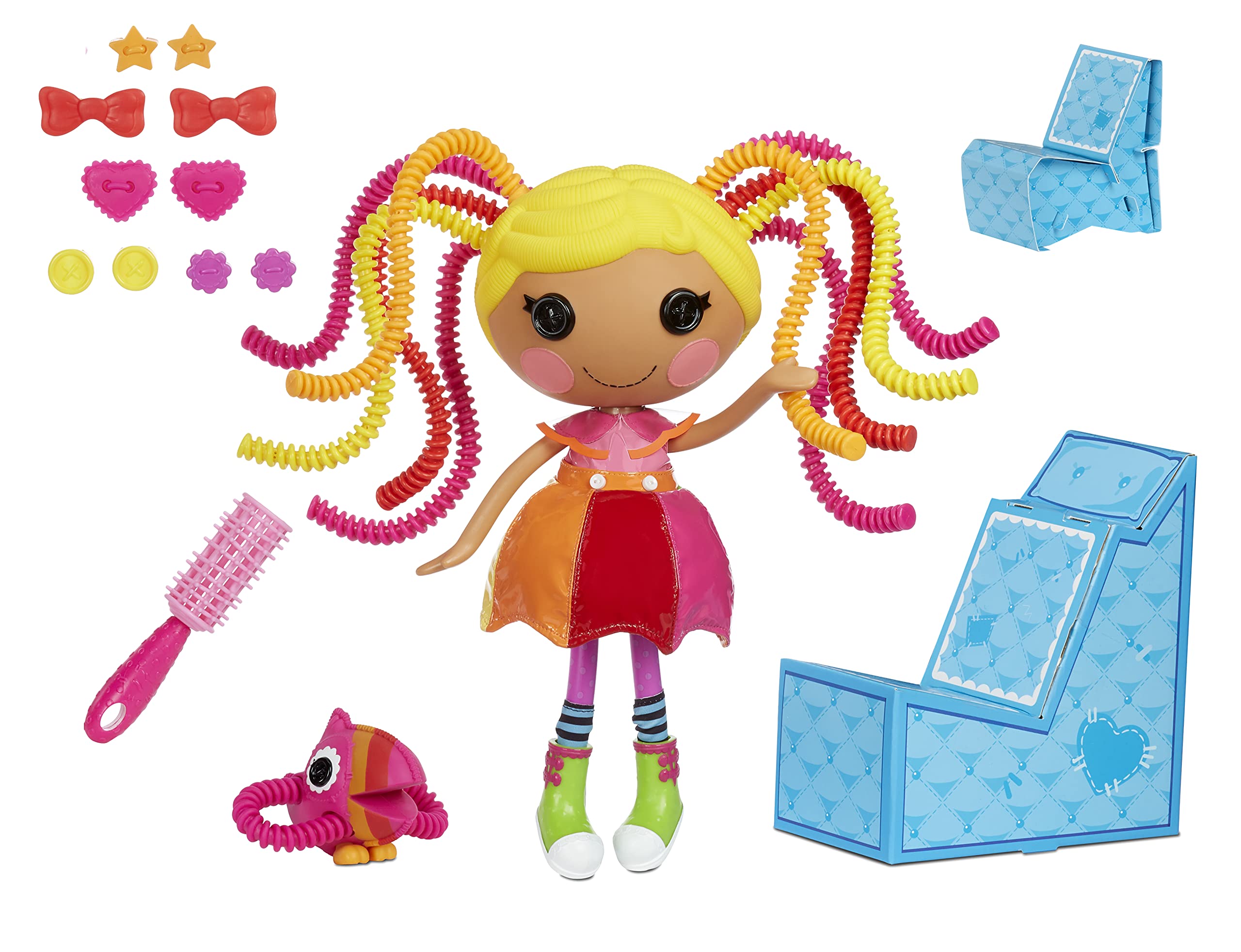Lalaloopsy Silly Hair Doll- April Sunsplash & Pet Toucan, 13" Rainbow Hair Styling Doll with Multicolor Outfit & 11 Accessories, Reusable Salon Playset- Kids Gifts, Toys for Girls Ages 3 4 5+ to 103 - Image 4