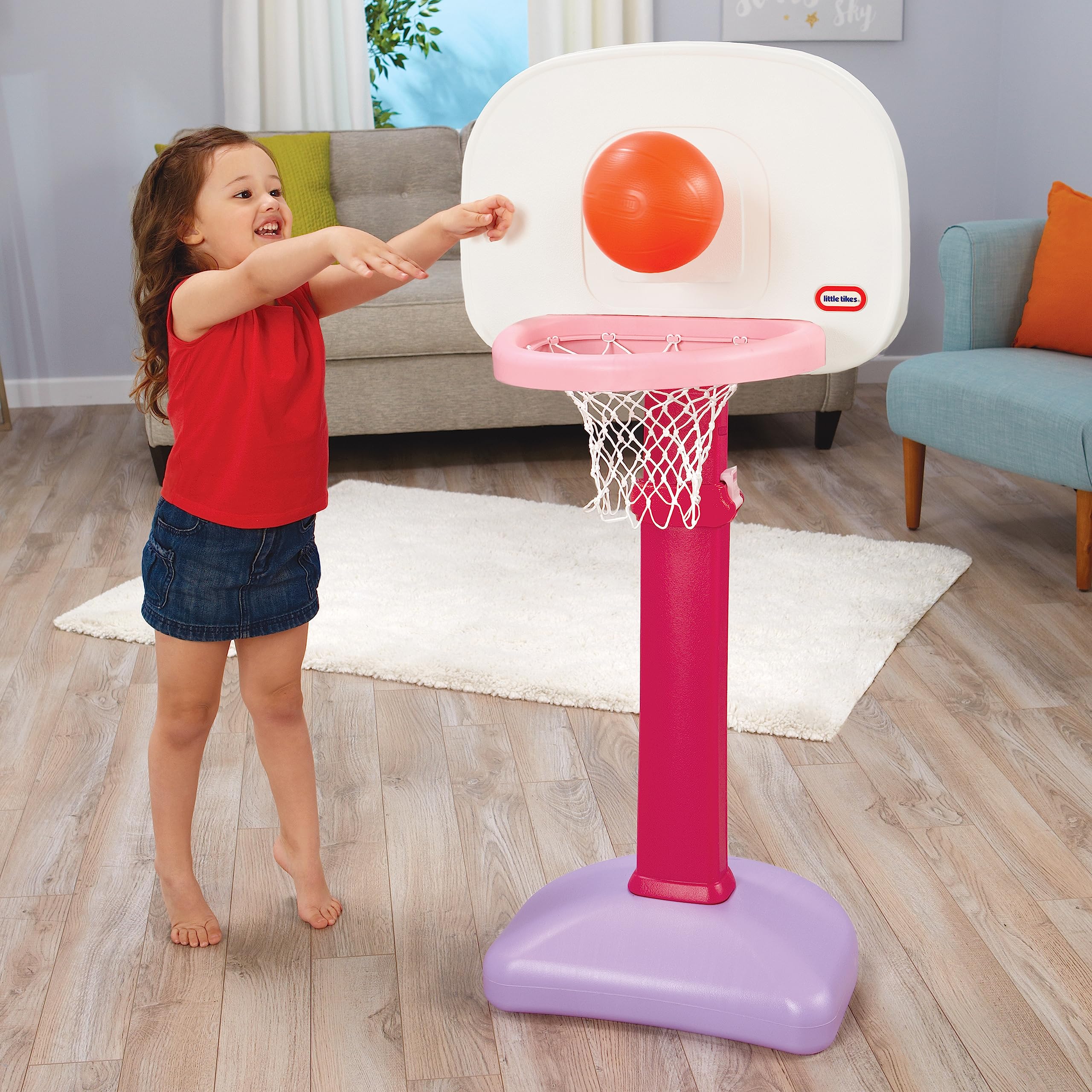 Little Tikes Easy Score Basketball Set, Pink- Amazon Exclusive 22.00 L x 23.75 W x 61.00 H Inches - Image 6