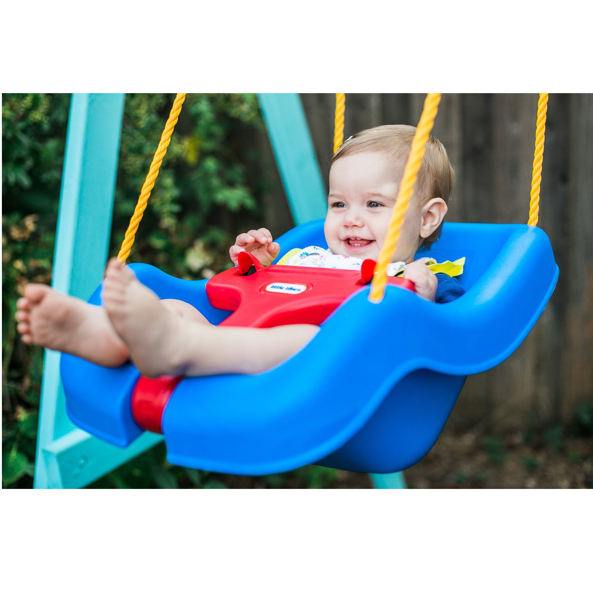 Little Tikes Snug 'n Secure Blue Swing with Adjustable Straps, 2-in-1 for Baby and Toddlers Ages 9 Months - 4 Years - Image 4