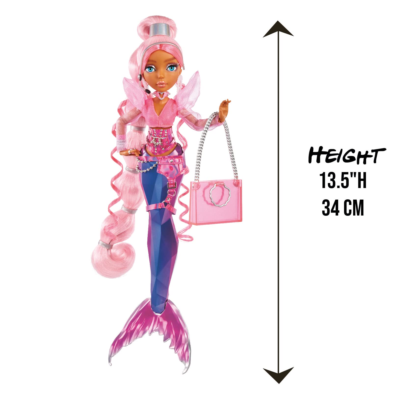 MERMAZE Color Change Harmonique Mermaid Doll with Stylish Accessories, Poseable, Ages 4-12+ - Image 3