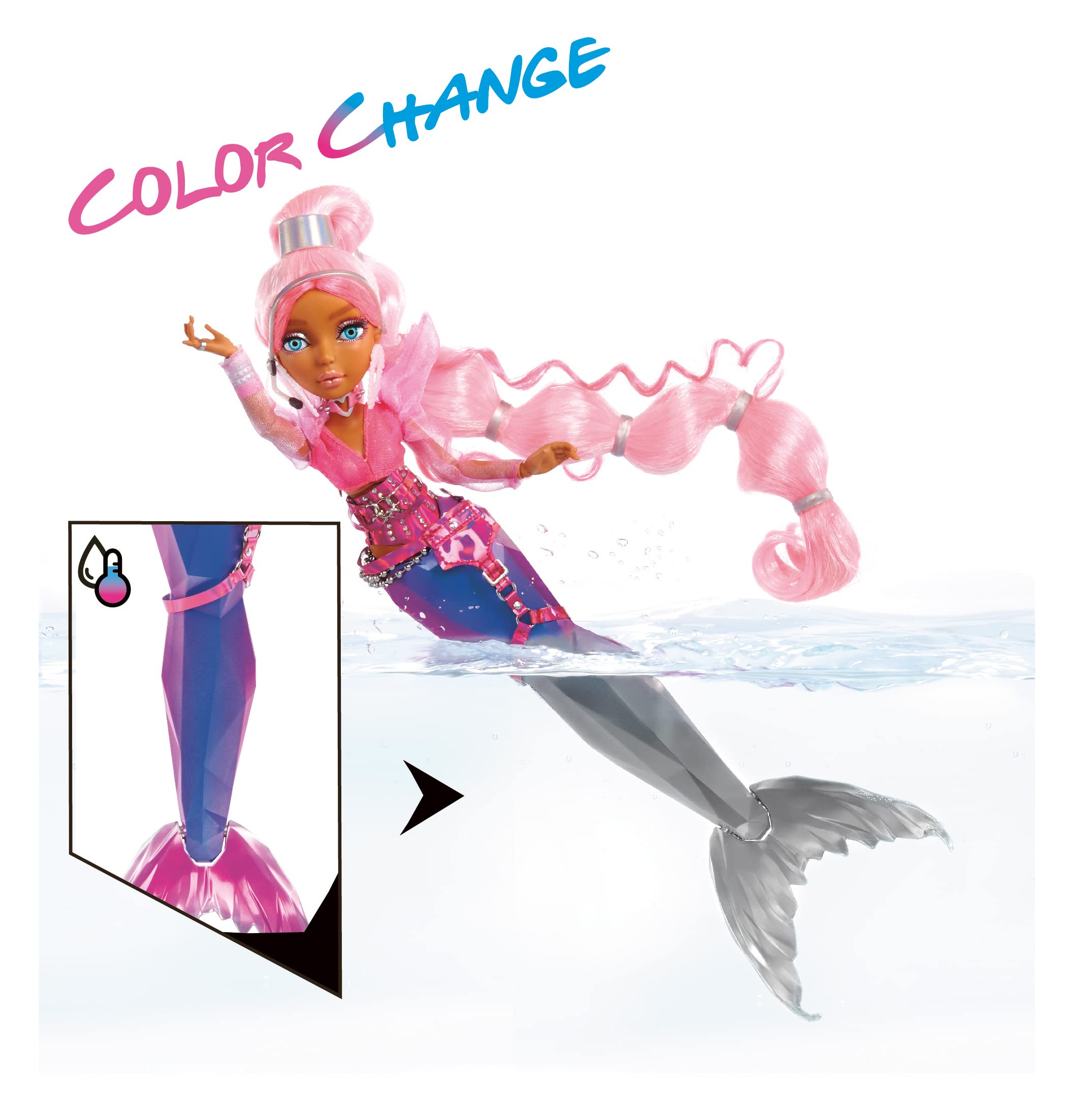 MERMAZE Color Change Harmonique Mermaid Doll with Stylish Accessories, Poseable, Ages 4-12+ - Image 5