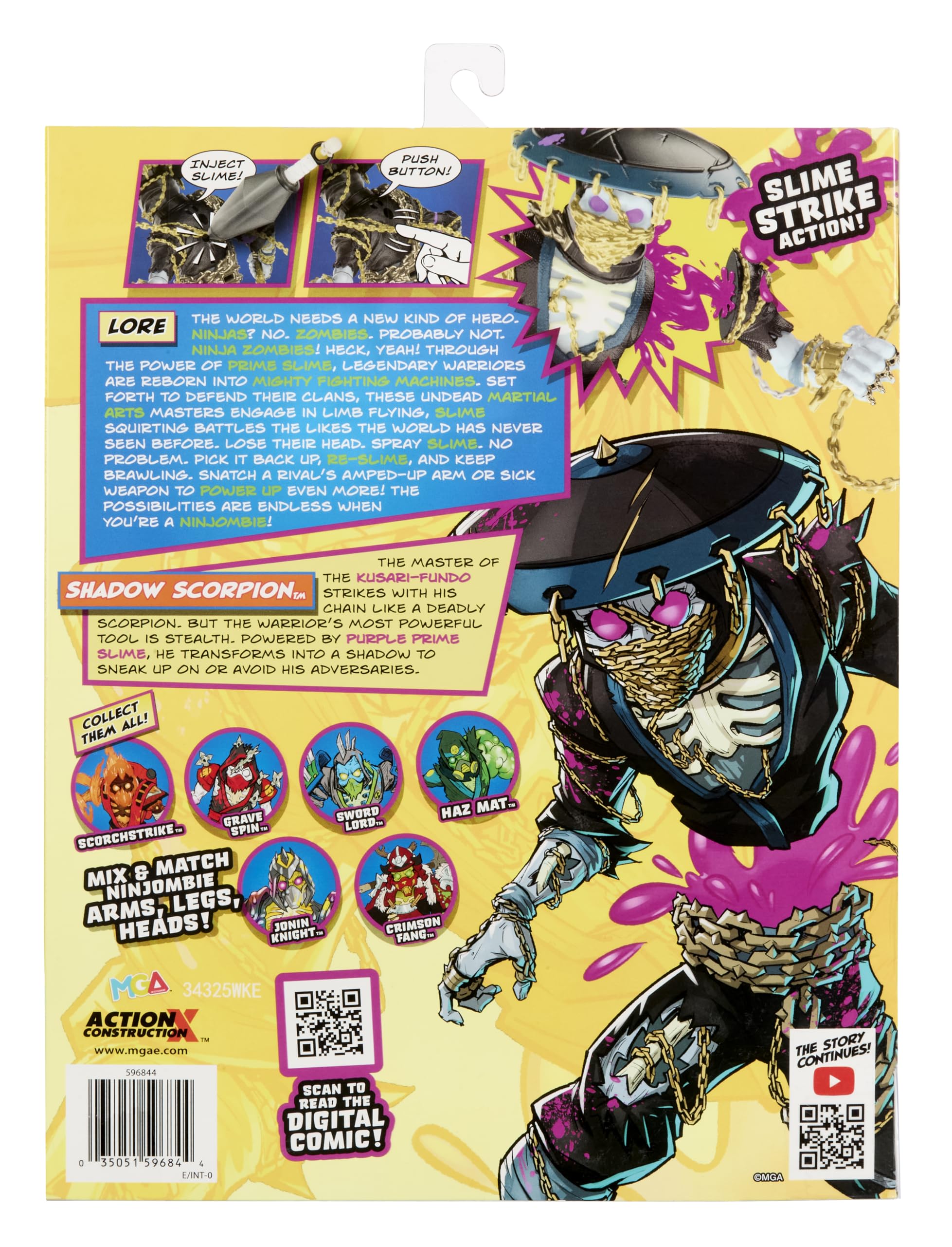 MGA Entertainment Ninjombie Action Figure - Shadow Scorpion, Boys Action Ninja Zombie Slime Monster Action Figure, Ages 6 + - Image 8