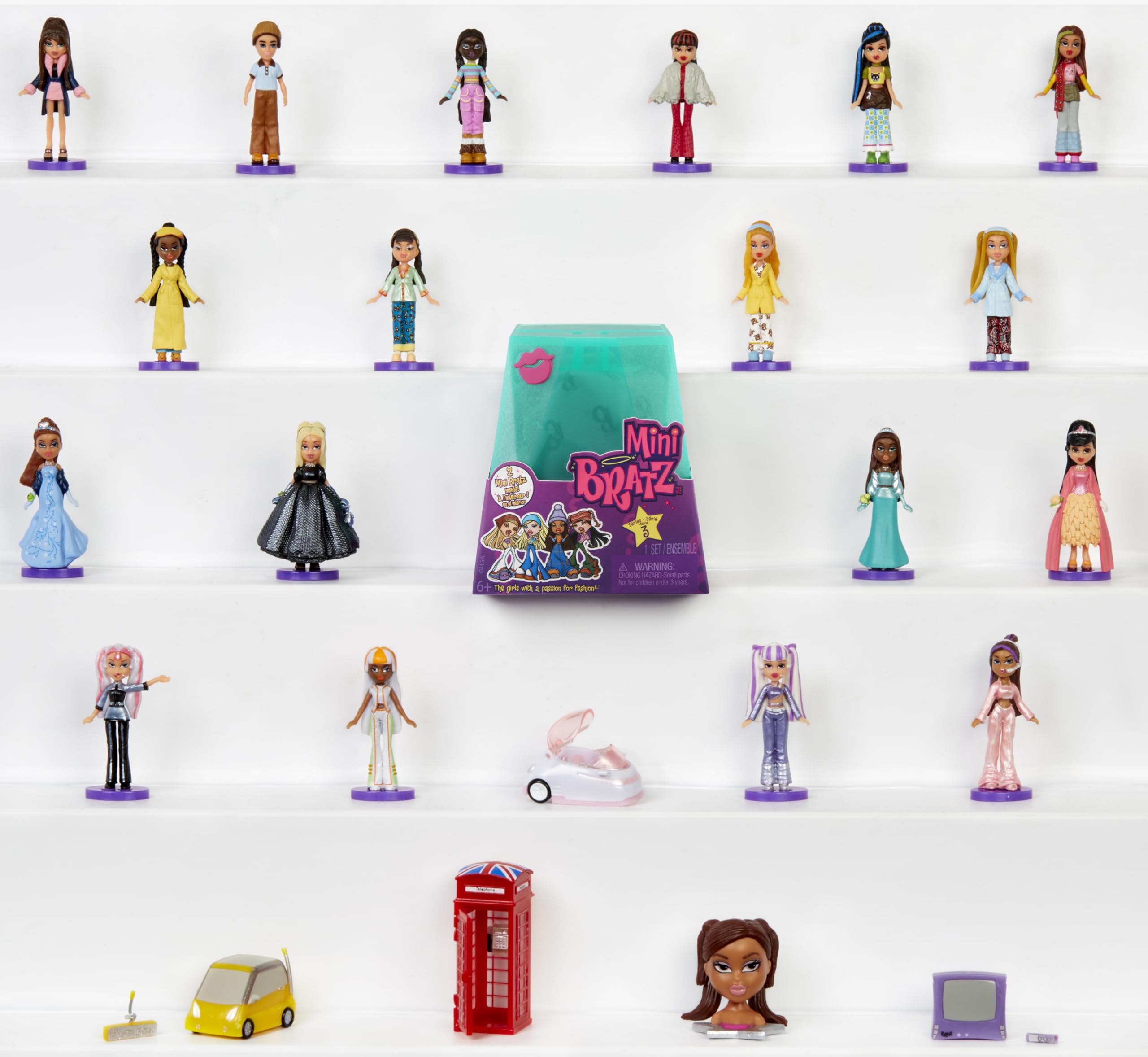 Mini Bratz Series 3 Collectible Figures, 2 Mini Bratz in Each Pack, Blind Packaging Doubles as Display, Y2K Nostalgia, Collectors Ages 6 7 8 9 10+ - Image 7