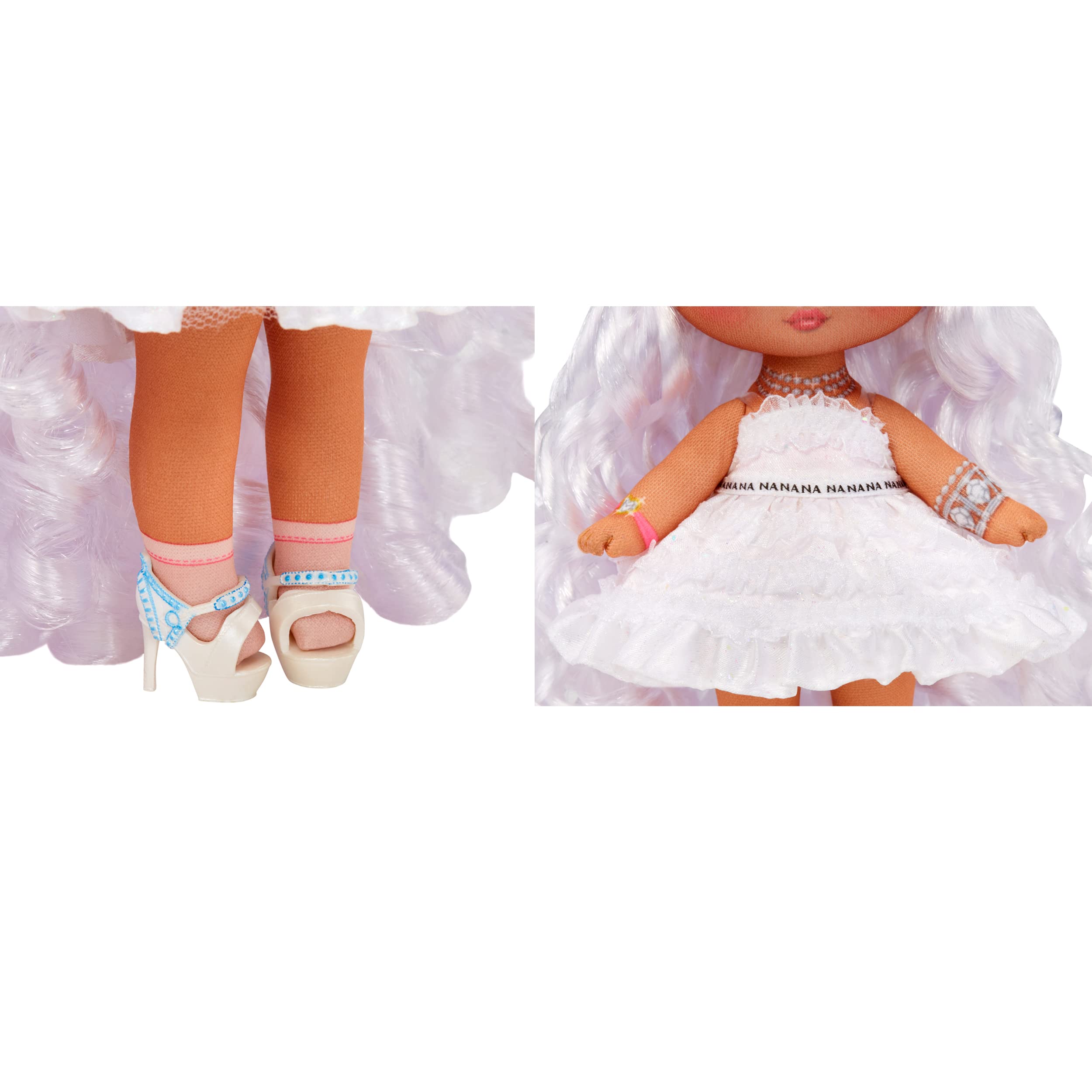Na Na Na Surprise Sweetest Gems April Sparkles 7.5" Fashion Doll Diamond Birthstone Inspired with White Hair, Ruffle Satin Dress & Brush, Poseable, Great Toy Gift Girls Boys Ages 5 6 7 8+ Years - Image 3