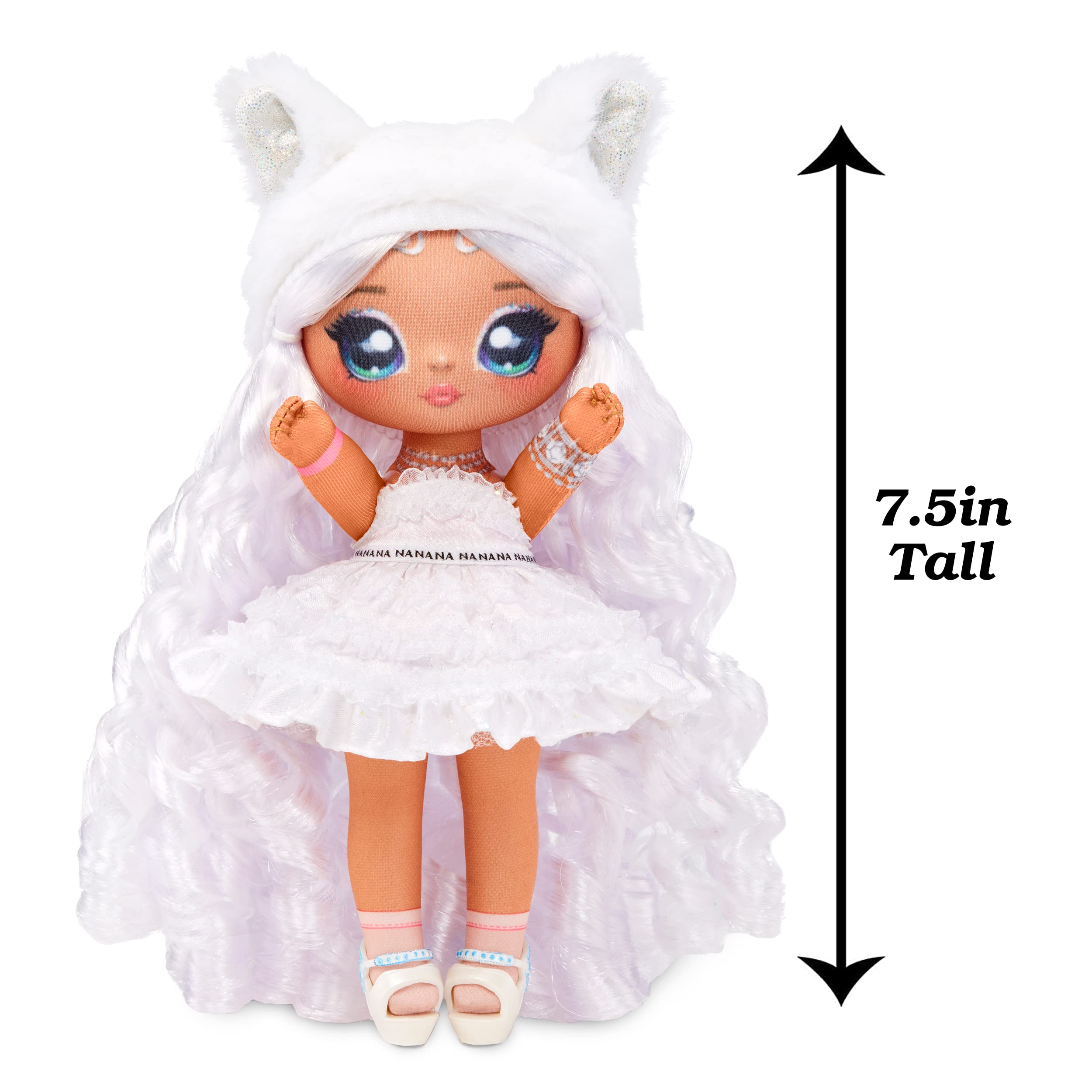 Na Na Na Surprise Sweetest Gems April Sparkles 7.5" Fashion Doll Diamond Birthstone Inspired with White Hair, Ruffle Satin Dress & Brush, Poseable, Great Toy Gift Girls Boys Ages 5 6 7 8+ Years - Image 5