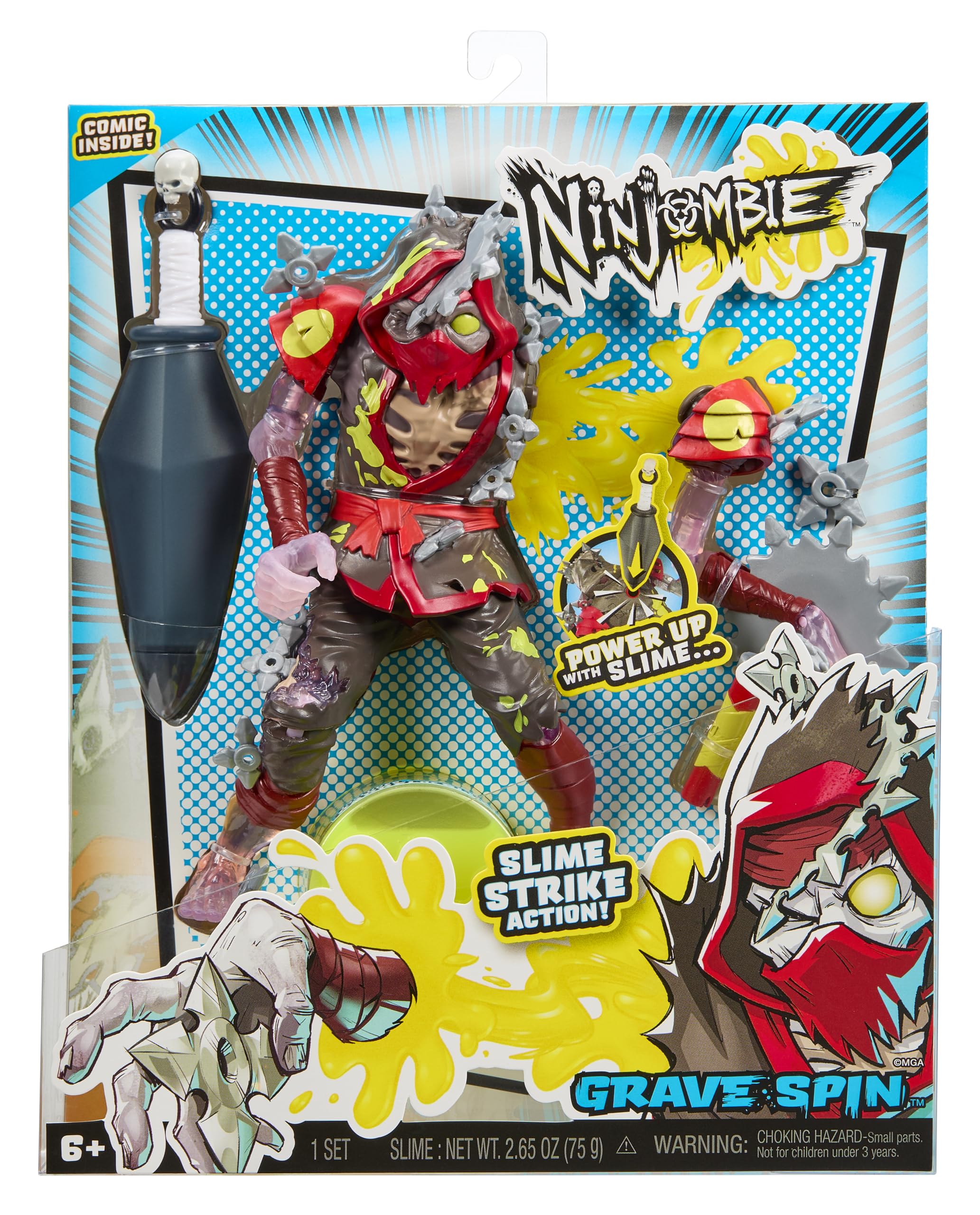 Ninjombie Action Figure - Grave Spin, Boys Action Ninja Zombie Slime Monster Action Figure, Ages 6 + - Image 5