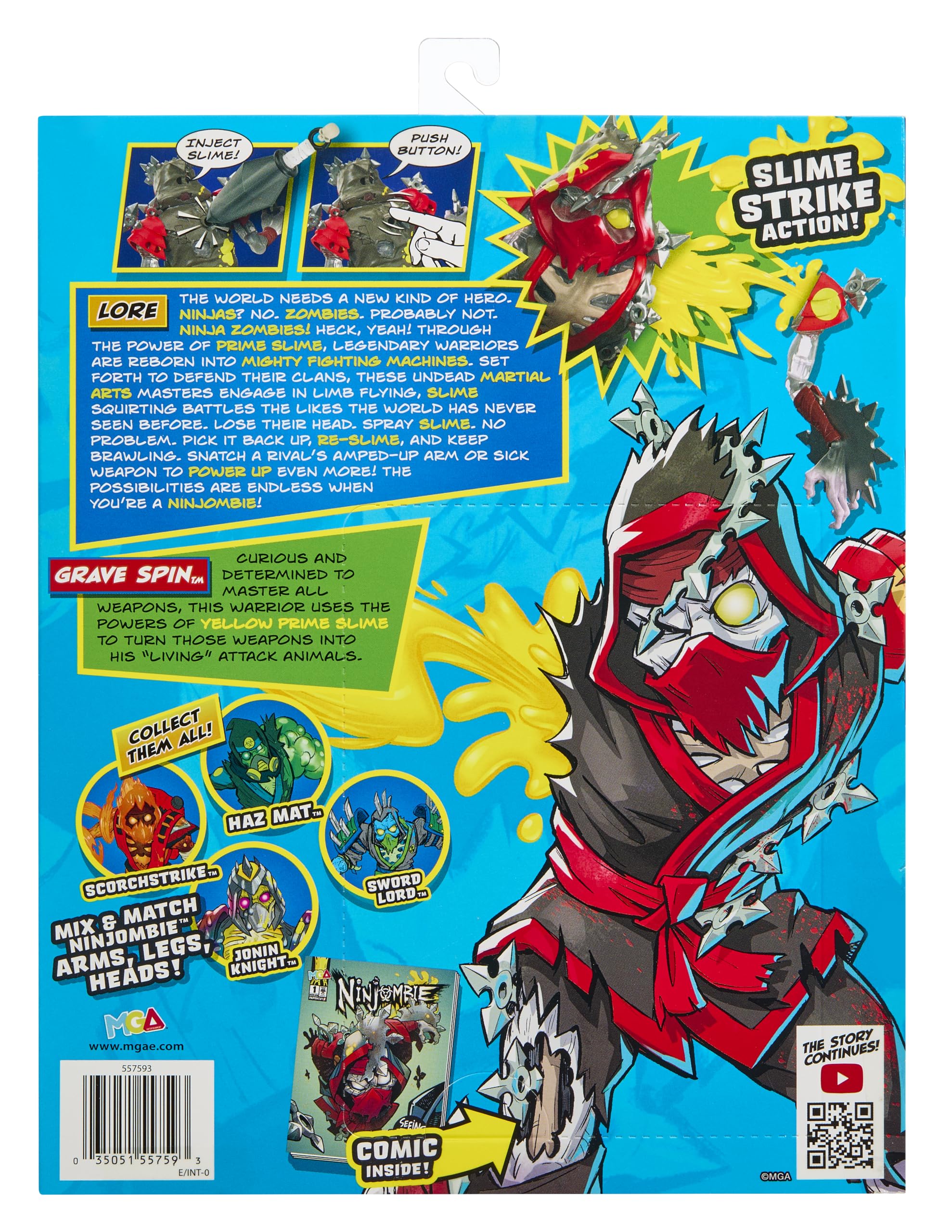 Ninjombie Action Figure - Grave Spin, Boys Action Ninja Zombie Slime Monster Action Figure, Ages 6 + - Image 6