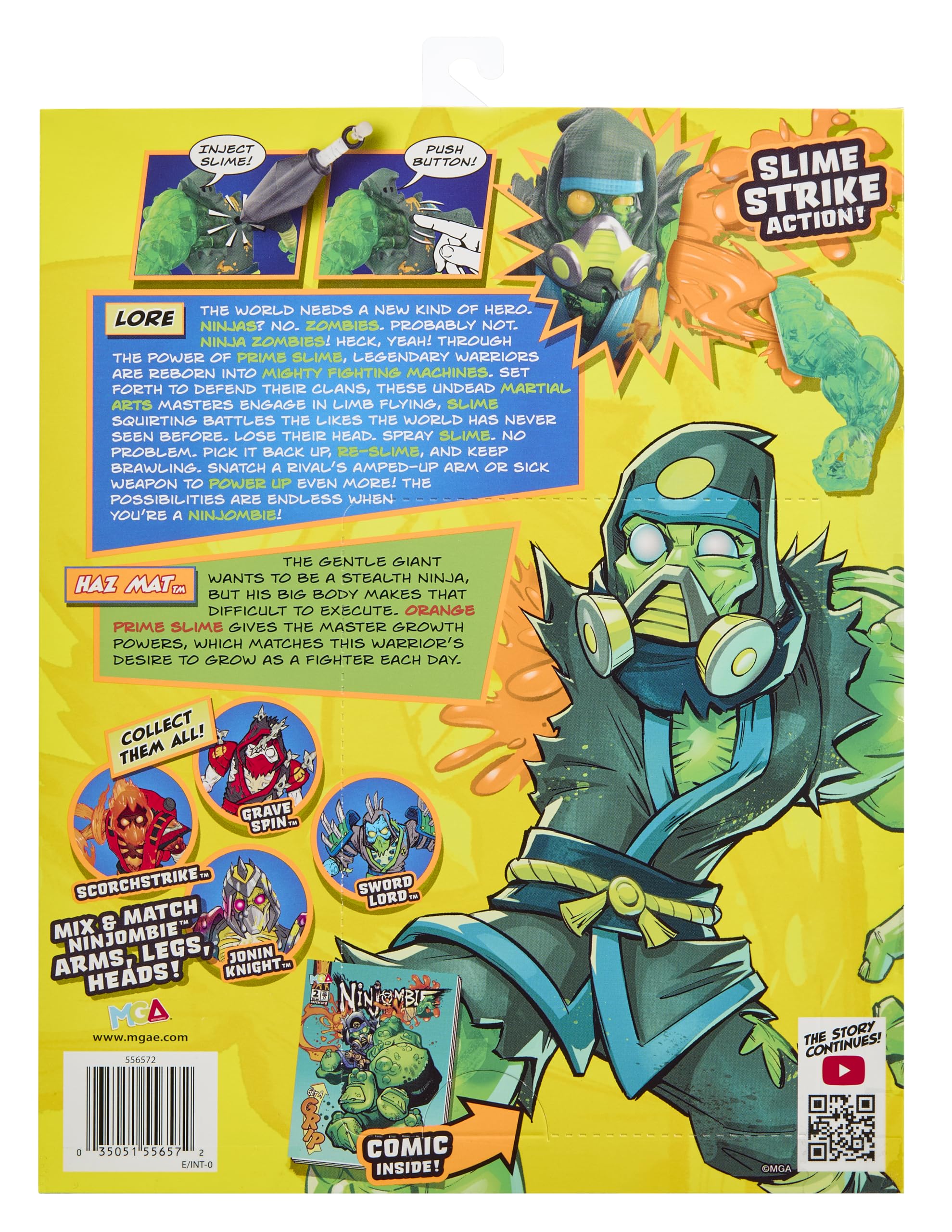 Ninjombie Action Figure - Haz Mat, Boys Action Ninja Zombie Slime Monster Action Figure, Ages 6 + - Image 7