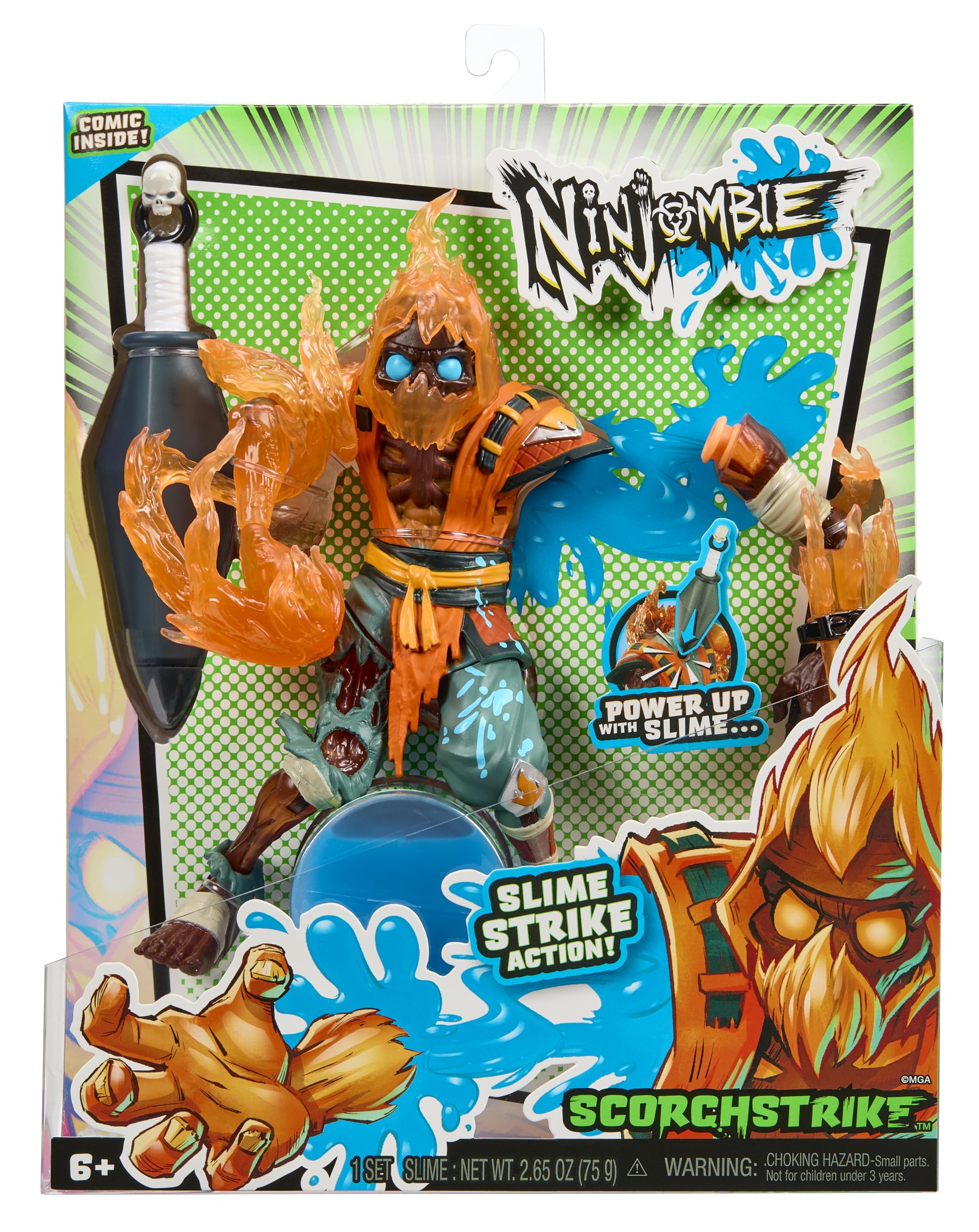 Ninjombie Action Figure - Scorchstrike, Boys Action Ninja Zombie Slime Monster Action Figure, Ages 6 + - Image 6