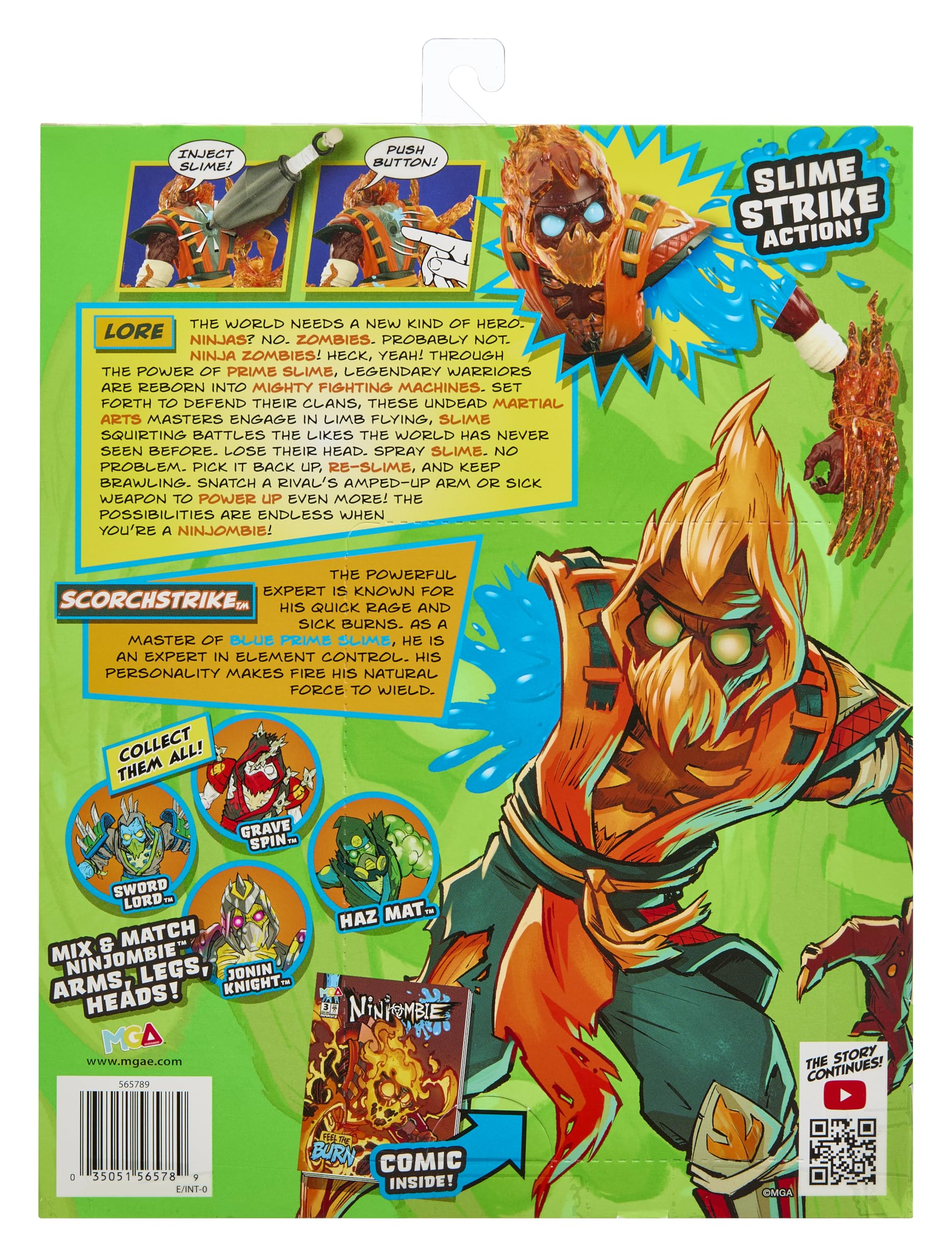 Ninjombie Action Figure - Scorchstrike, Boys Action Ninja Zombie Slime Monster Action Figure, Ages 6 + - Image 7