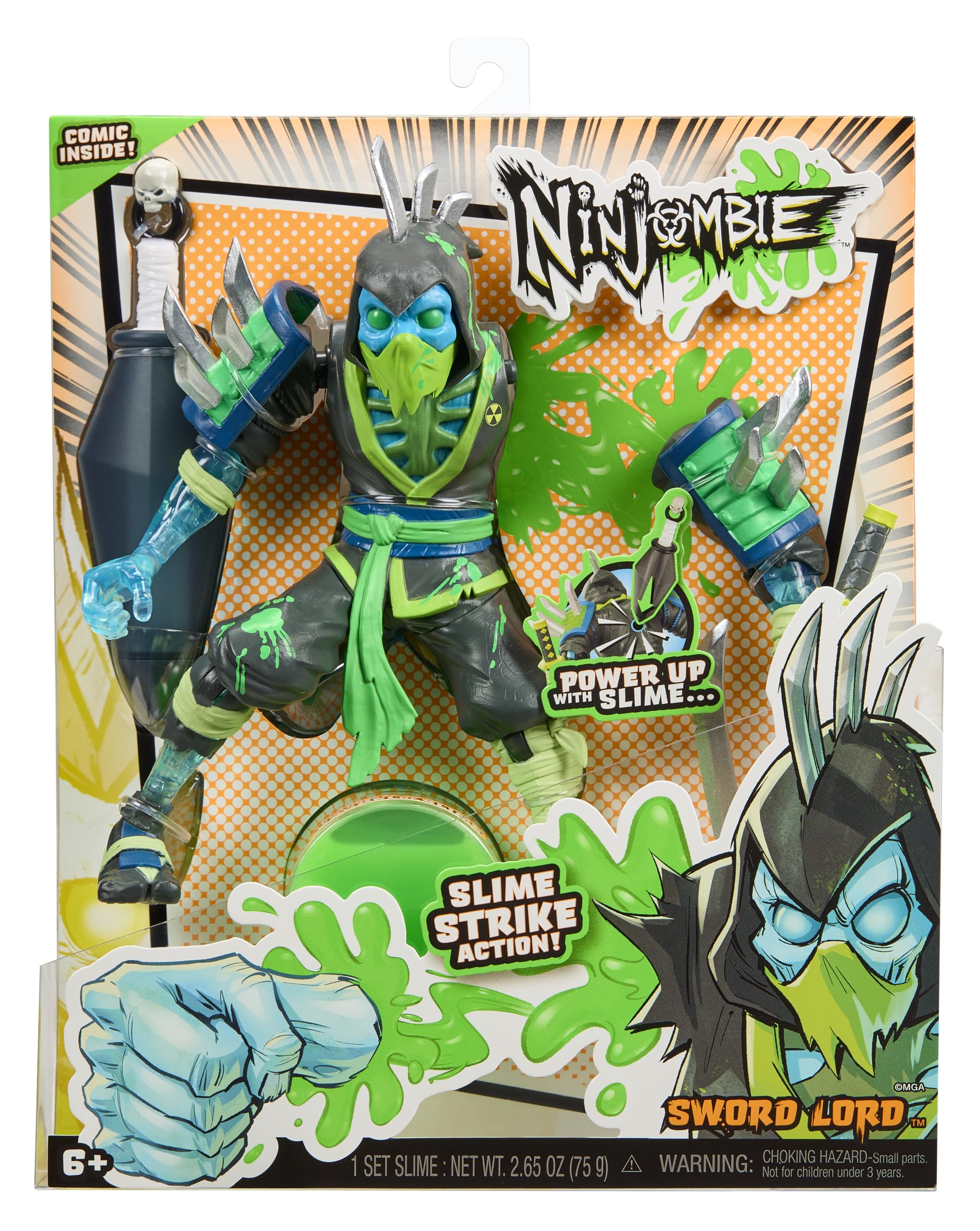 Ninjombie Action Figure - Sword Lord, Boys Action Ninja Zombie Slime Monster Action Figure, Ages 6 + - Image 6