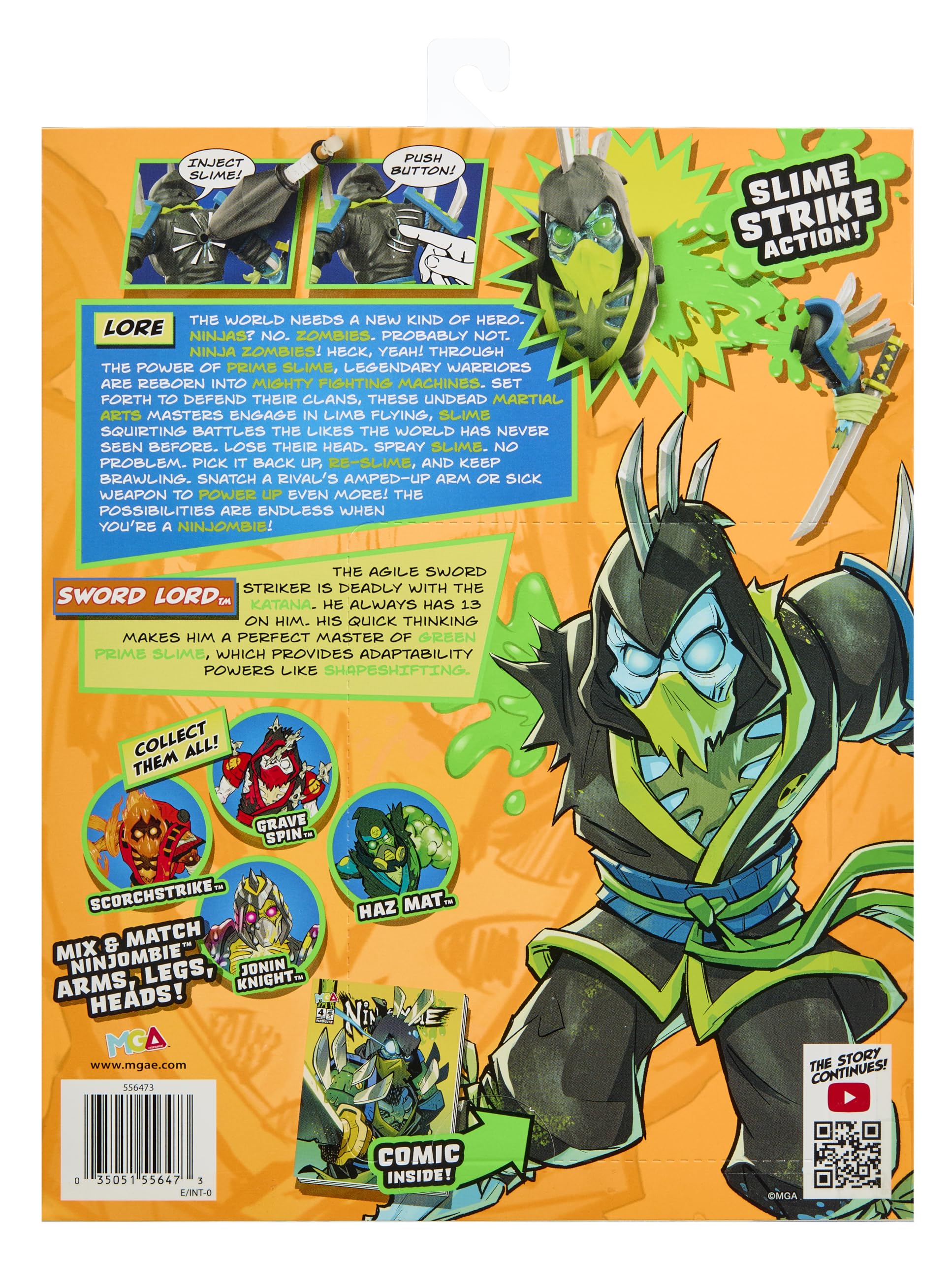 Ninjombie Action Figure - Sword Lord, Boys Action Ninja Zombie Slime Monster Action Figure, Ages 6 + - Image 7