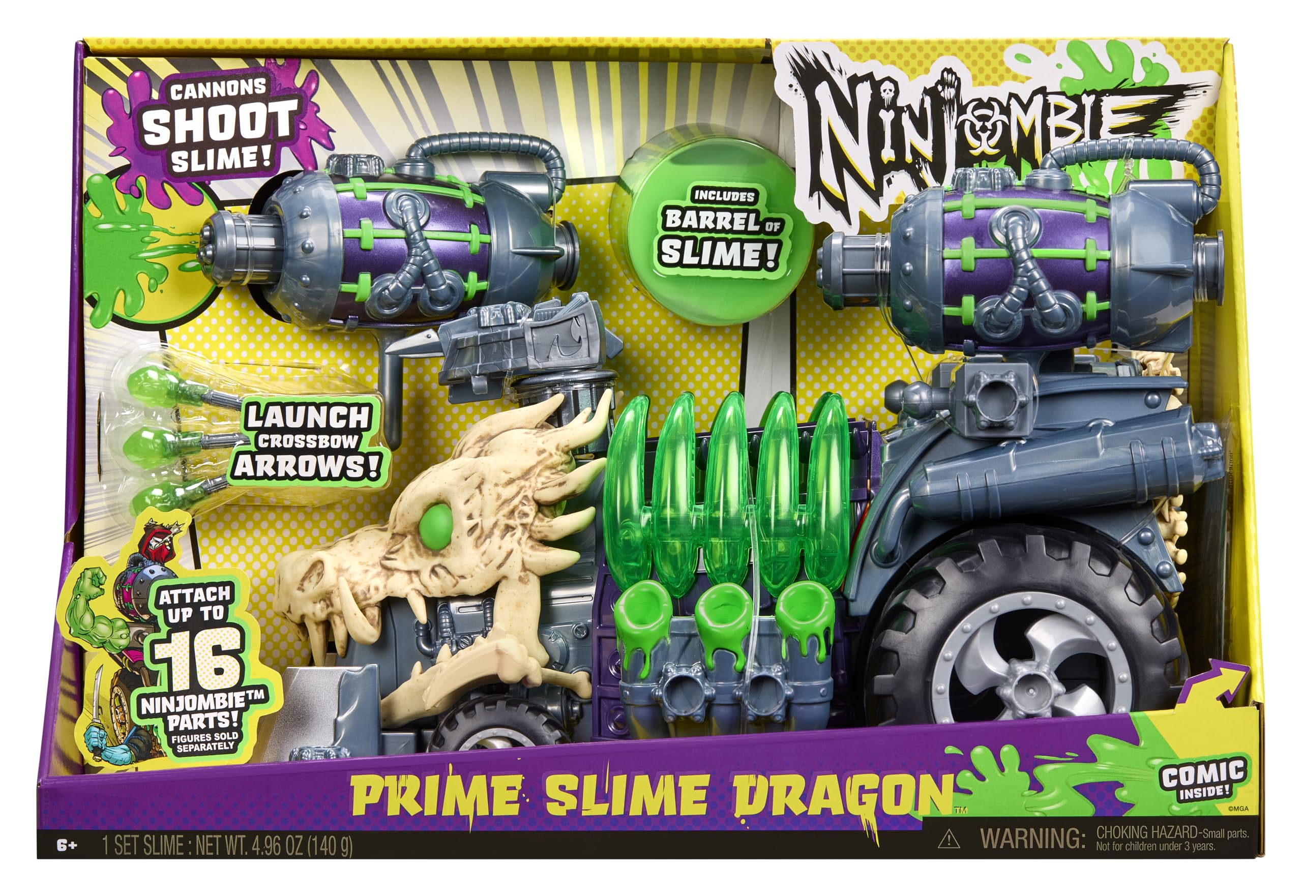 Ninjombie Prime Slime Dragon Vehicle, Boys Action Ninja Zombie Slime Action Figure Vehicle, Ages 6 + - Image 8