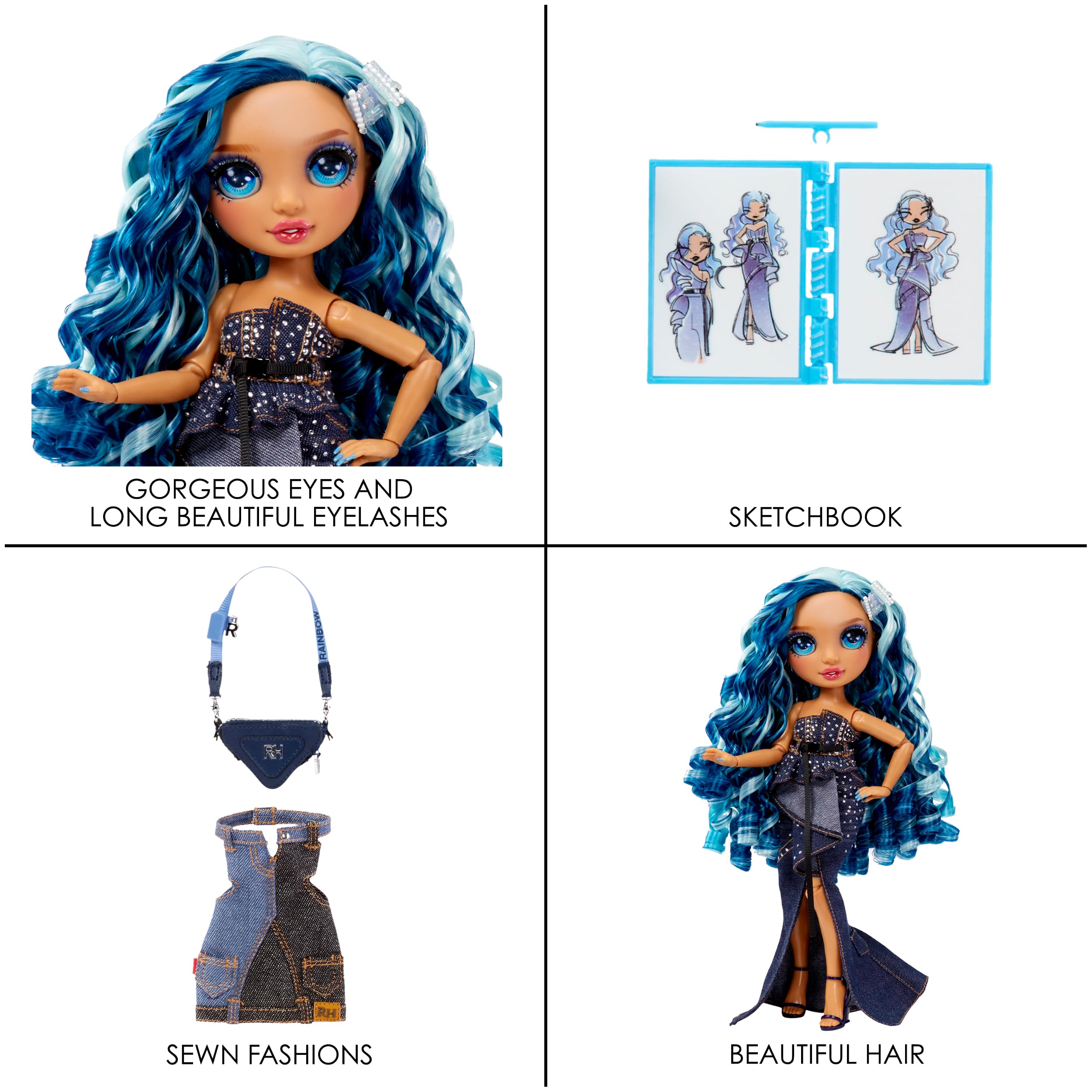 Rainbow High Fantastic Fashion Skyler Bradshaw - Blue 11” Fashion Doll and Playset with 2 Complete Doll Outfits, and Fashion Play Accessories, Great Gift for Kids 4-12 Years Old - Image 5