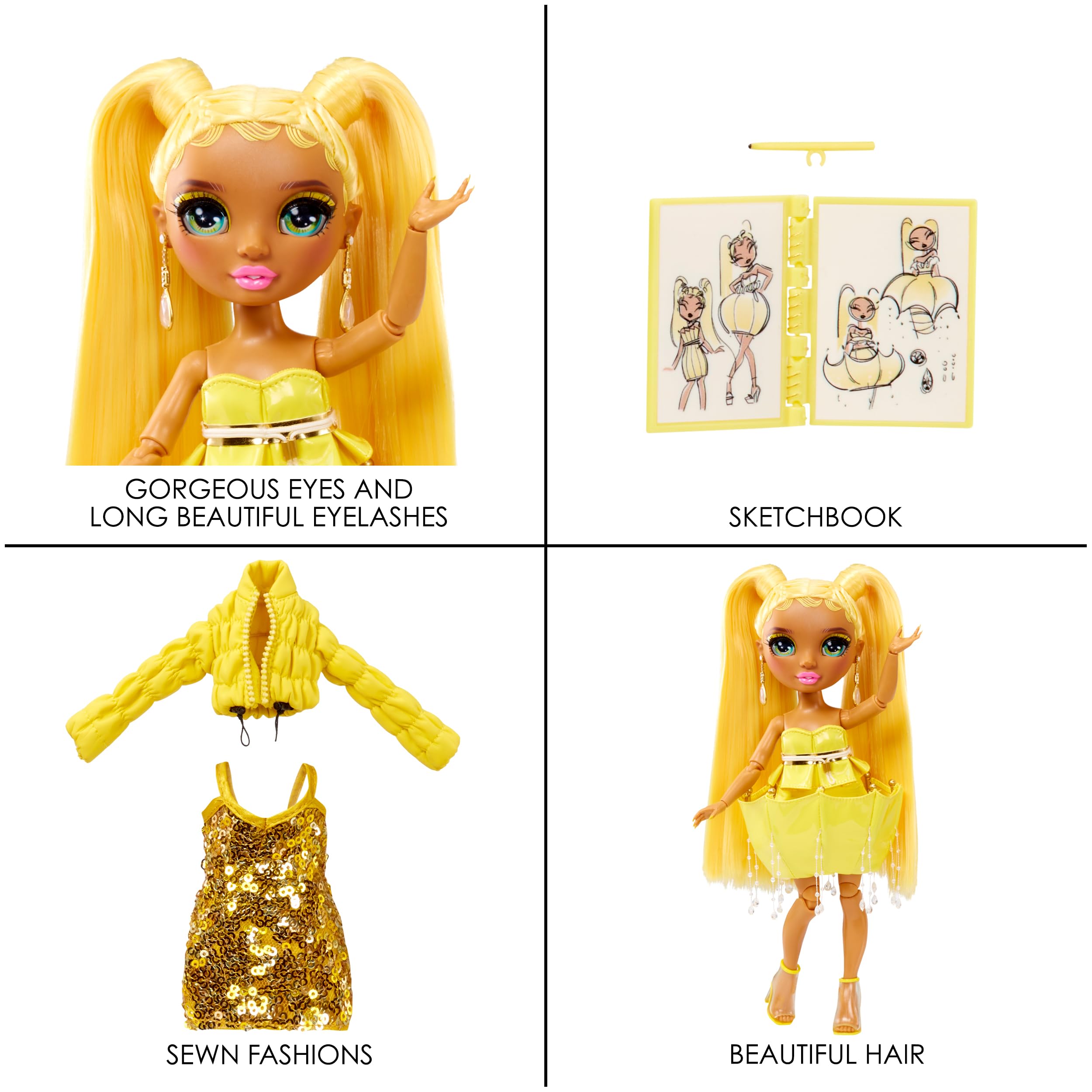 Rainbow High Fantastic Fashion Sunny Madison – Yellow 11” Fashion Doll and Playset with 2 Complete Doll Outfits, and Fashion Play Accessories, Great Gift for Kids 4-12 Years Old - Image 5
