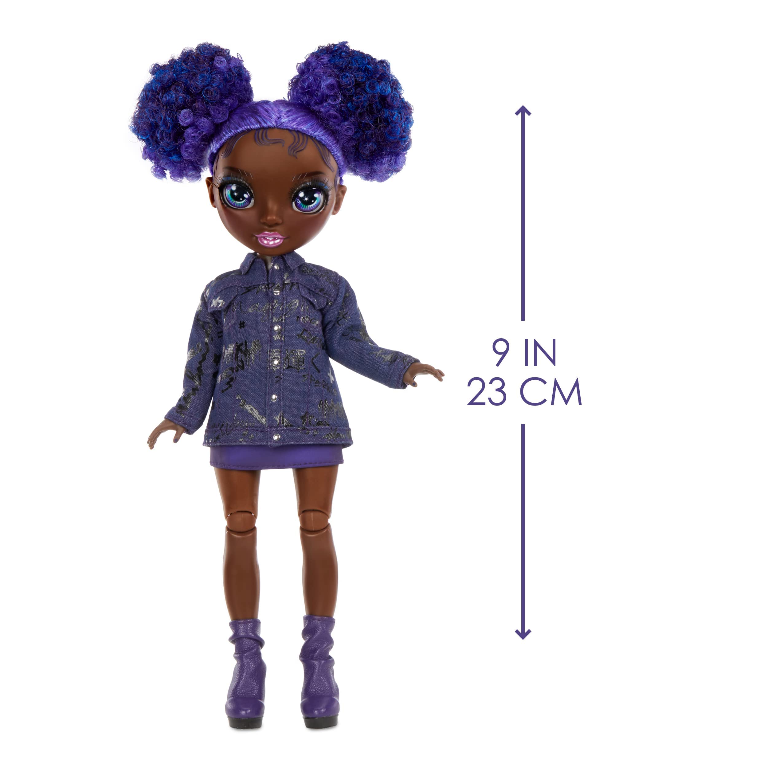 Rainbow High Jr High Series 2 Krystal Bailey- 9" Purple Posable Fashion Doll with Designer Accessories and Open/Close Backpack. Great Toy Gift for Kids Ages 6-12 Years Old & Collectors - Image 3