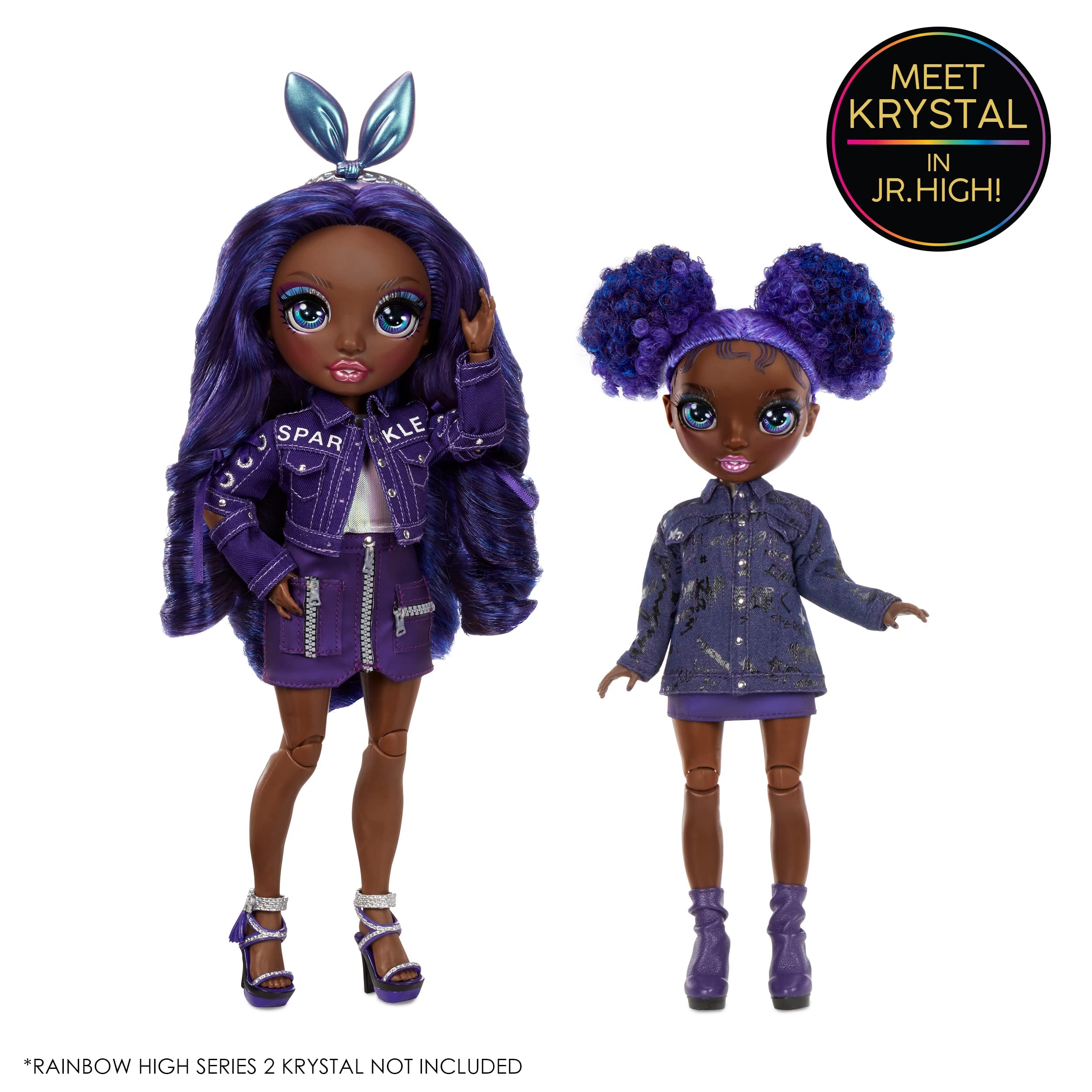 Rainbow High Jr High Series 2 Krystal Bailey- 9" Purple Posable Fashion Doll with Designer Accessories and Open/Close Backpack. Great Toy Gift for Kids Ages 6-12 Years Old & Collectors - Image 4