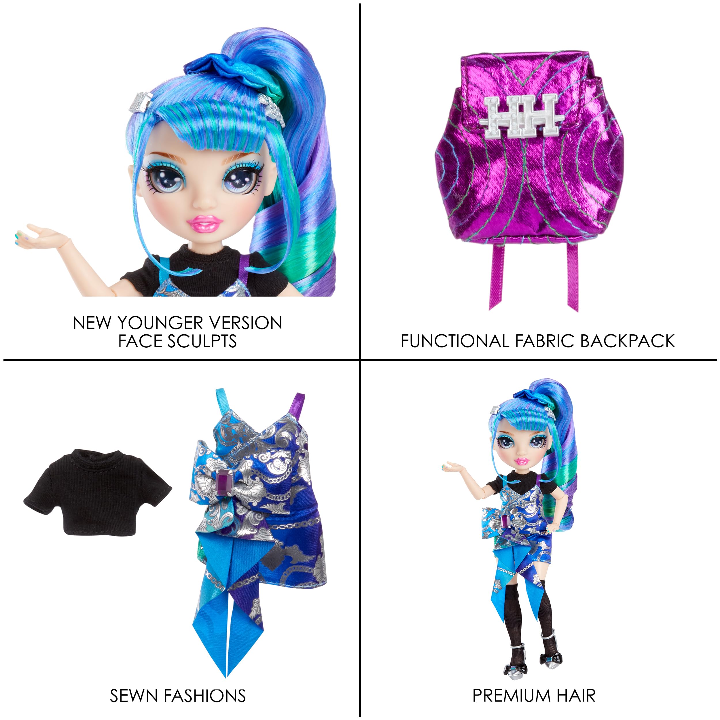 Rainbow High Junior High Special Edition Holly De’Vious - 9" Blue and Green Posable Fashion Doll with Accessories and Open/Close Soft Backpack. Great Toy Gift for Kids Ages 4-12 - Image 5