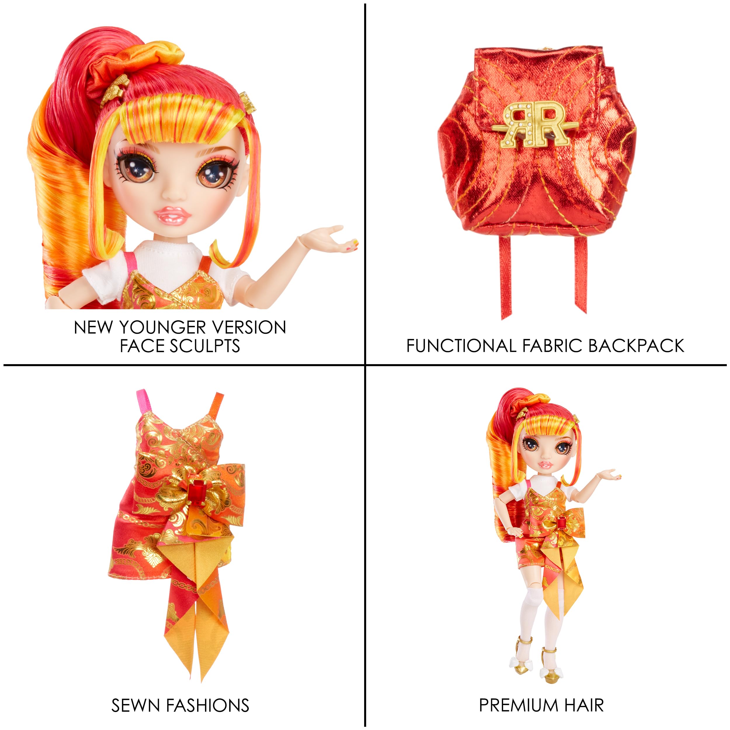 Rainbow High Junior High Special Edition Laurel De’Vious - 9" Red and Orange Posable Fashion Doll with Accessories and Open/Close Soft Backpack. Great Toy Gift for Kids Ages 4-12 - Image 5