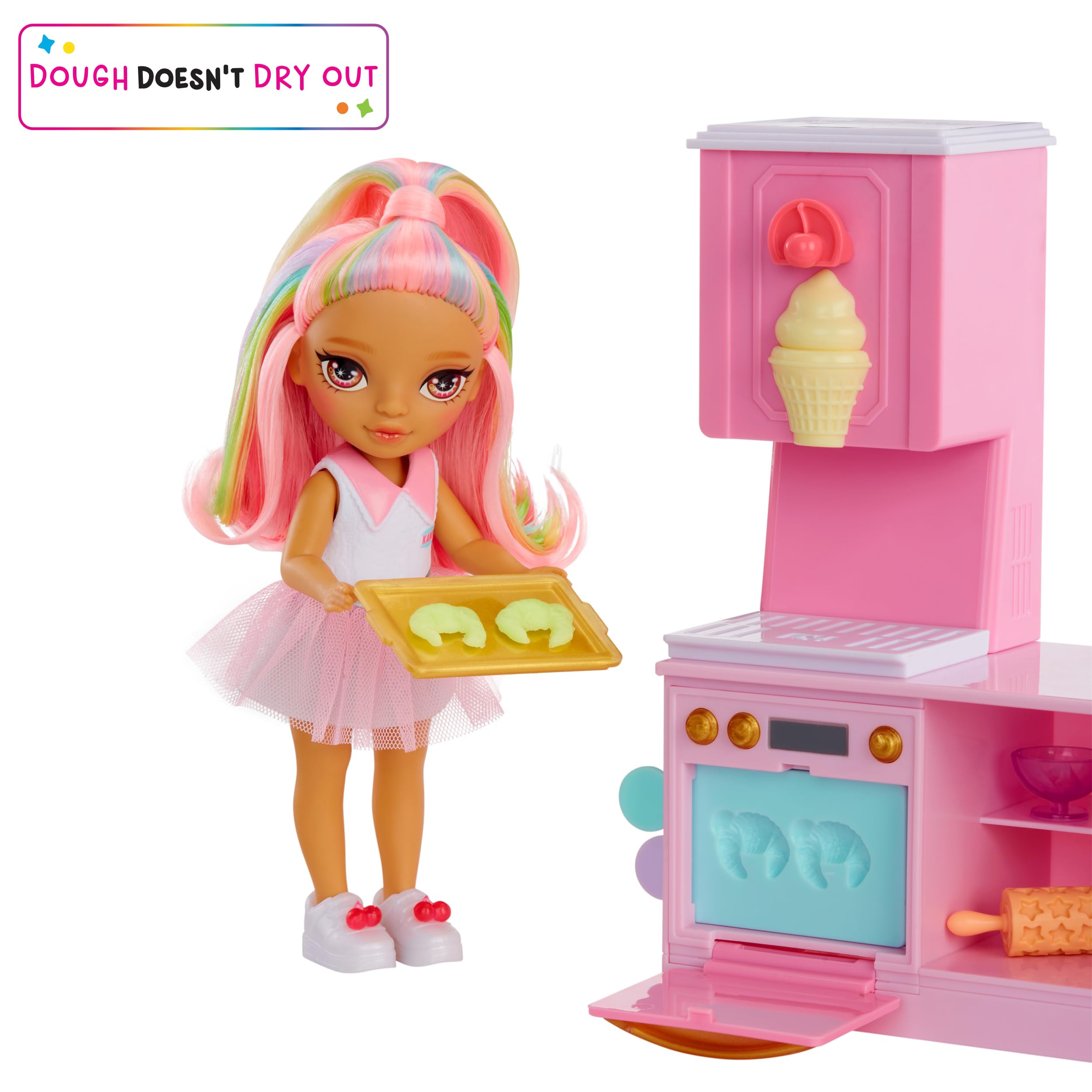 Rainbow High Littles Dessert Shop Playset + Small Doll (Pink 5.5”), Make Ice Cream and Sweets, Kids Gift 4+ - Image 3