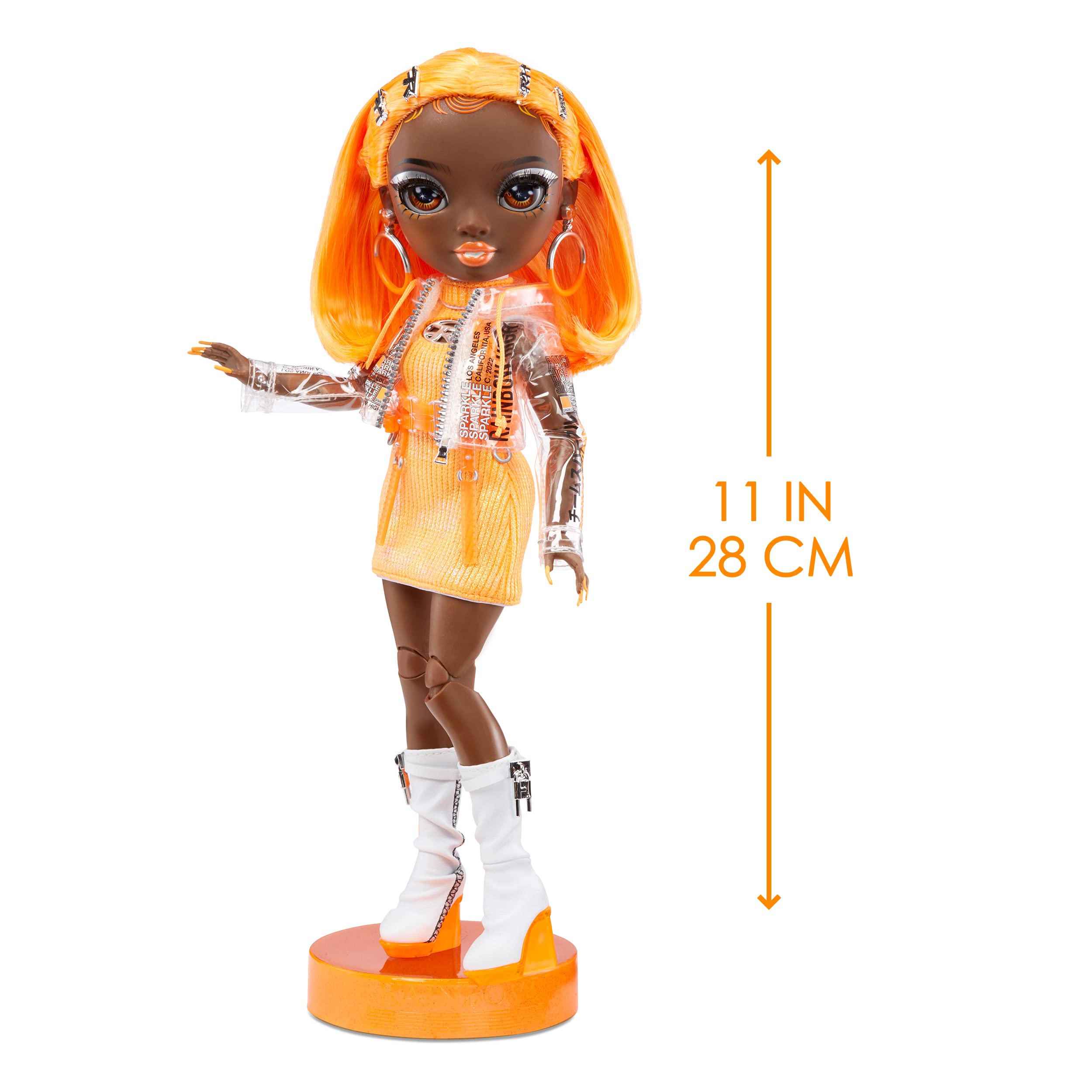 Rainbow High Michelle- Orange Fashion Doll. Fashionable Outfit & 10+ Colorful Play Accessories. Great Gift for Kids 4-12 Years Old and Collectors. - Image 3