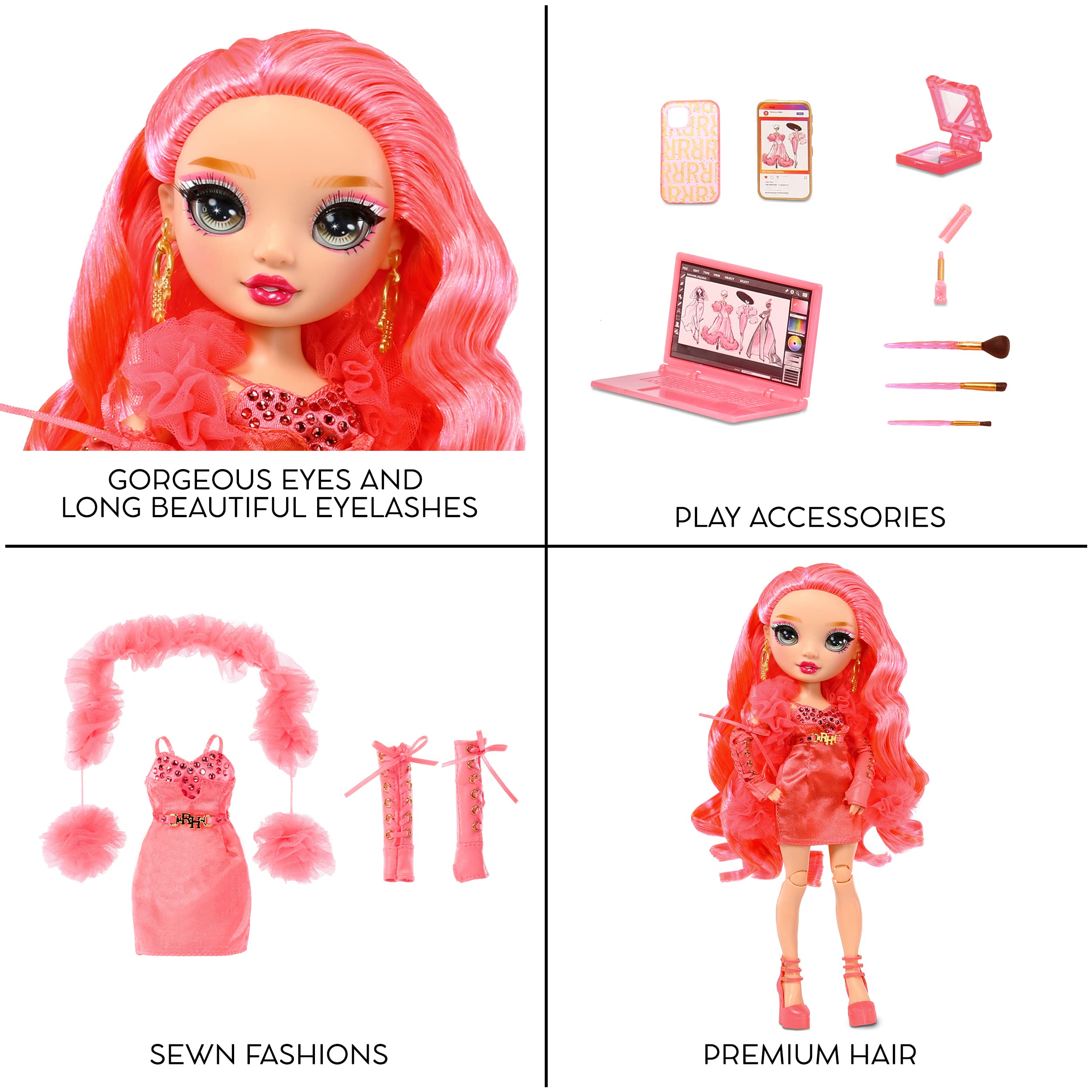 Rainbow High Priscilla- Pink Fashion Doll. Fashionable Outfit & 10+ Colorful Play Accessories. Great Gift for Kids 4-12 Years Old and Collectors. - Image 5