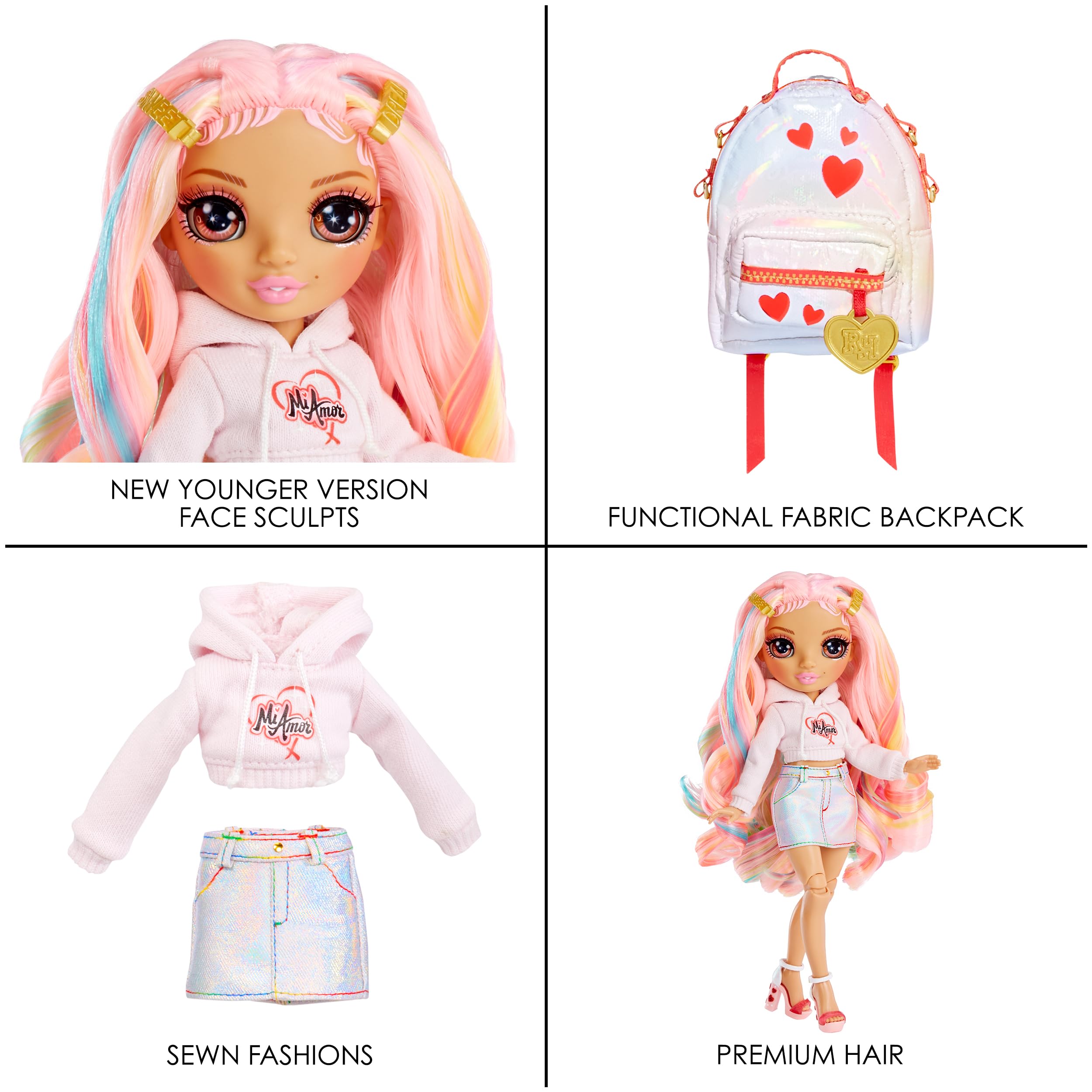 Rainbow High Rainbow Junior High Special Edition Kia Hart - 9" Pink Posable Fashion Doll with Accessories and Open/Close Soft Backpack. Great Toy Gift for Kids Ages 4-12 - Image 6