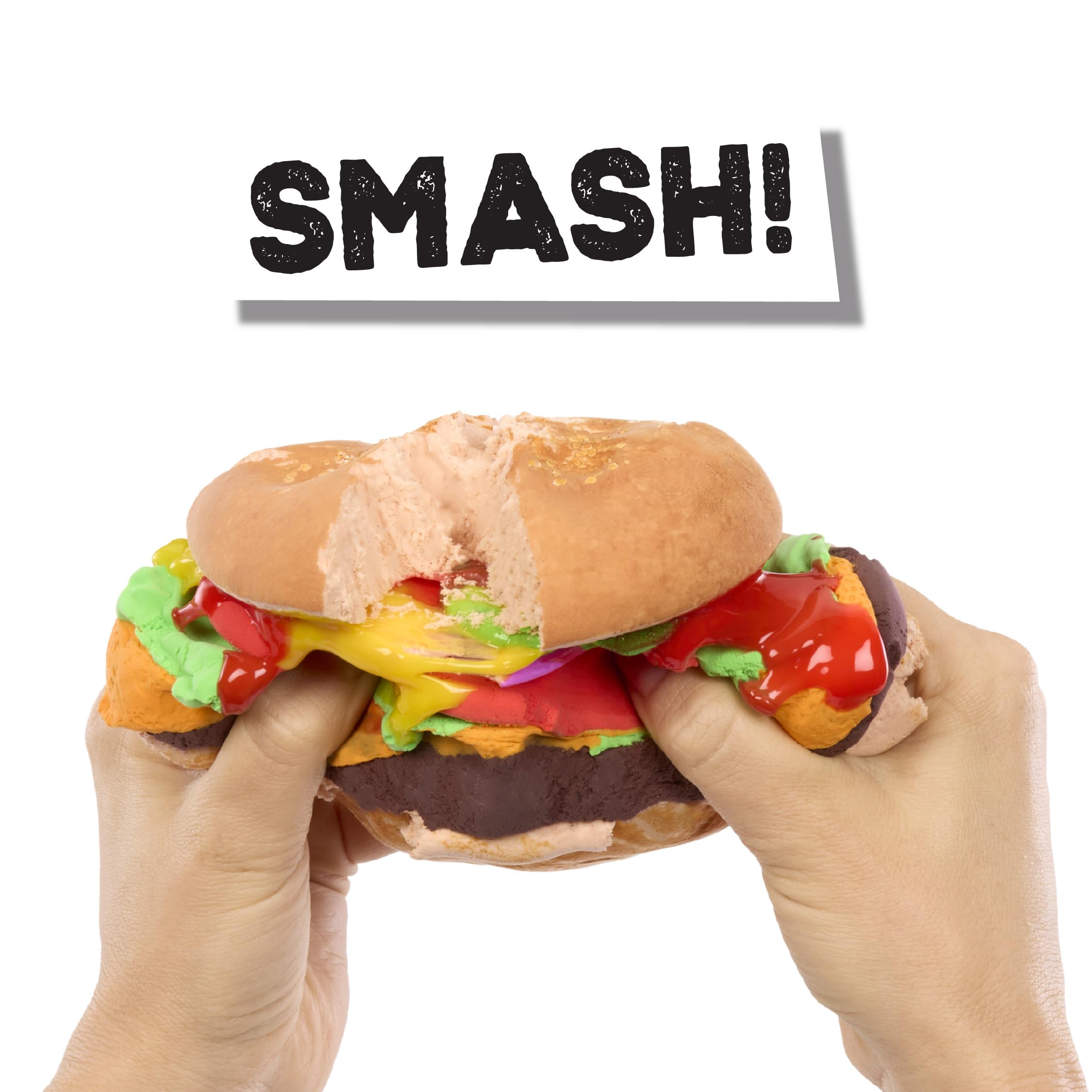 Slime Life Cheeseburger DIY Slime Kit - Unboxing Ingredients to Make, Smash, and Stretch Your Food Slime, Ages 8+ - Image 5