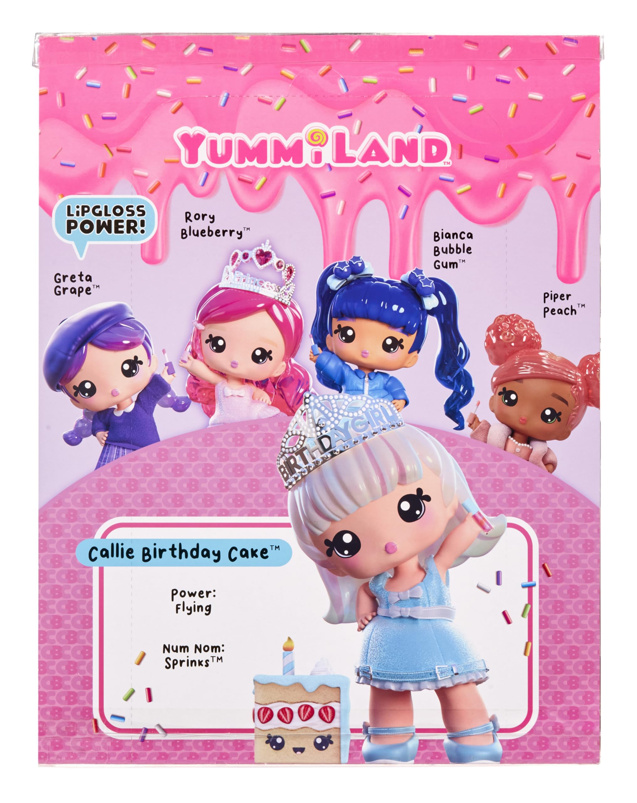 Yummiland Large Doll + Lipgloss Pet- Callie Birthday Cake, Age 4+ - Image 3